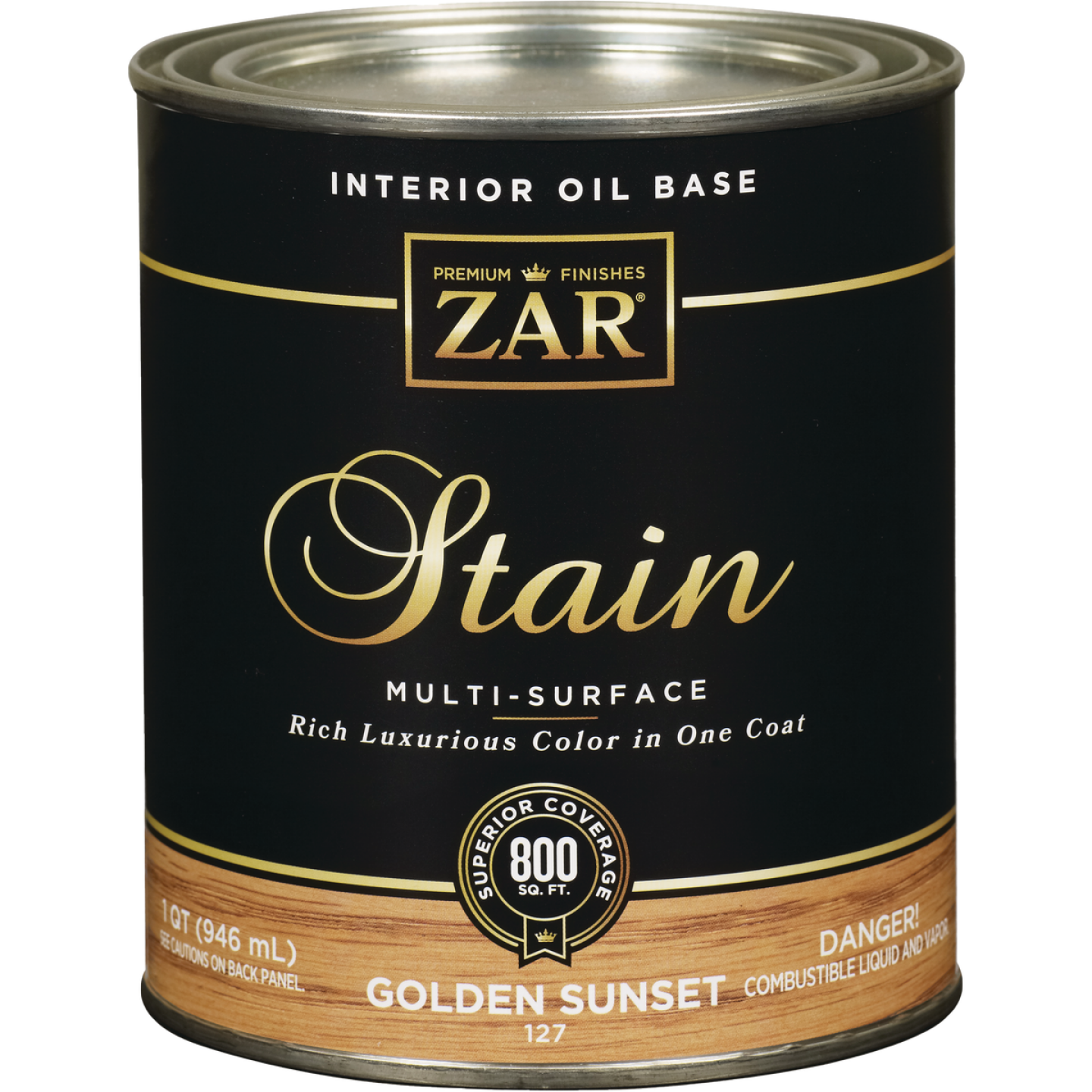 ZAR Oil-Based Wood Stain, Golden Sunset, 1 Qt. Image 1