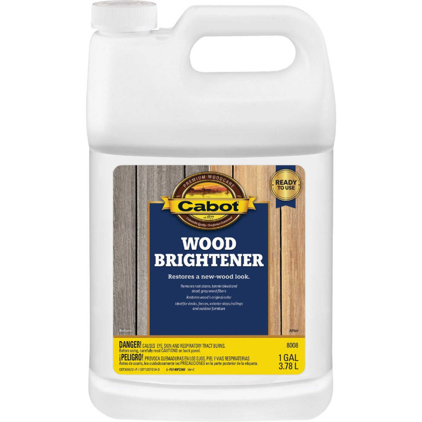 Cabot 1 Gal. Ready-To-Use Wood Brightener, 8008 Image 1