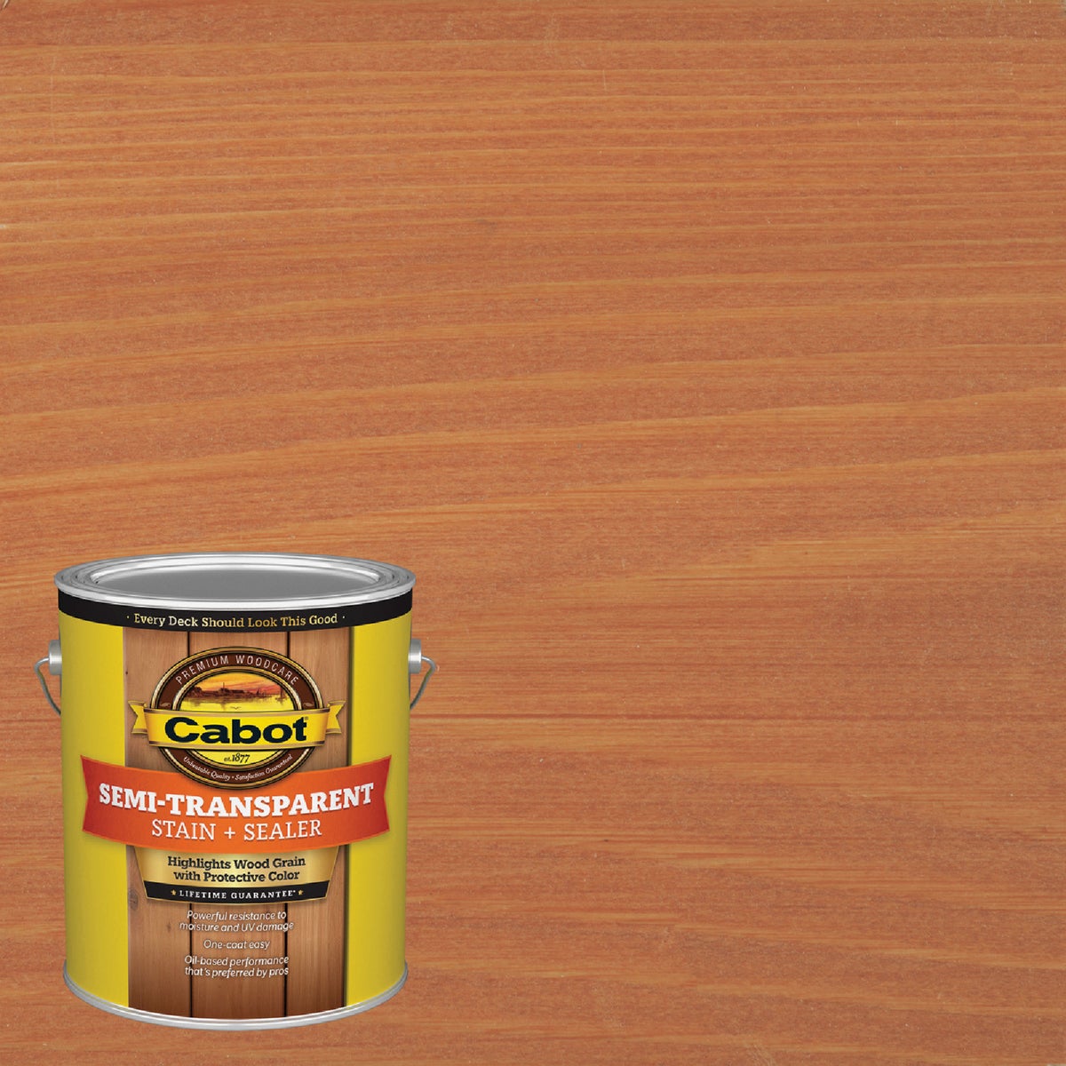 Cabot Semi-Transparent Deck & Siding Exterior Stain & Sealer, 0380 Redwood, 1 Gal.