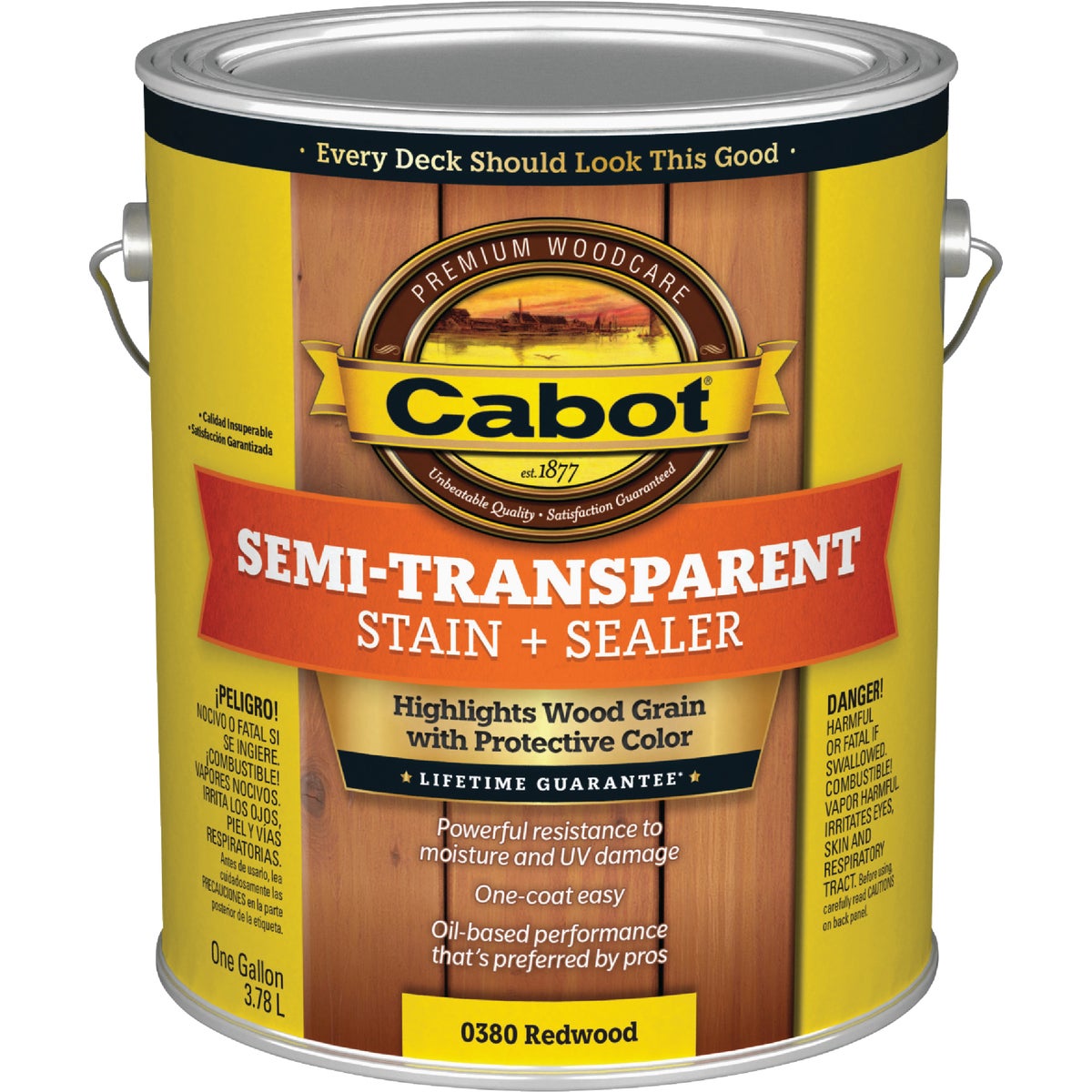 Cabot Semi-Transparent Deck & Siding Exterior Stain & Sealer, 0380 Redwood, 1 Gal. Image 8
