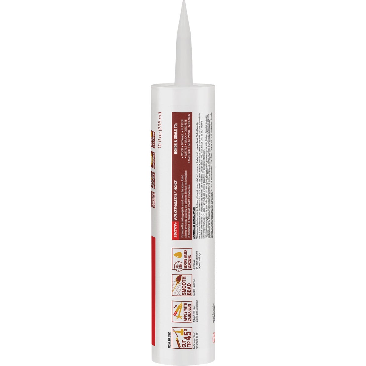 LOCTITE POLYSEAMSEAL 10 Oz. White Acrylic Caulk with Silicone Image 2