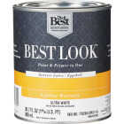 Best Look Latex Premium Paint & Primer In One Eggshell Interior Wall Paint, Ultra White, 1 Qt. Image 1