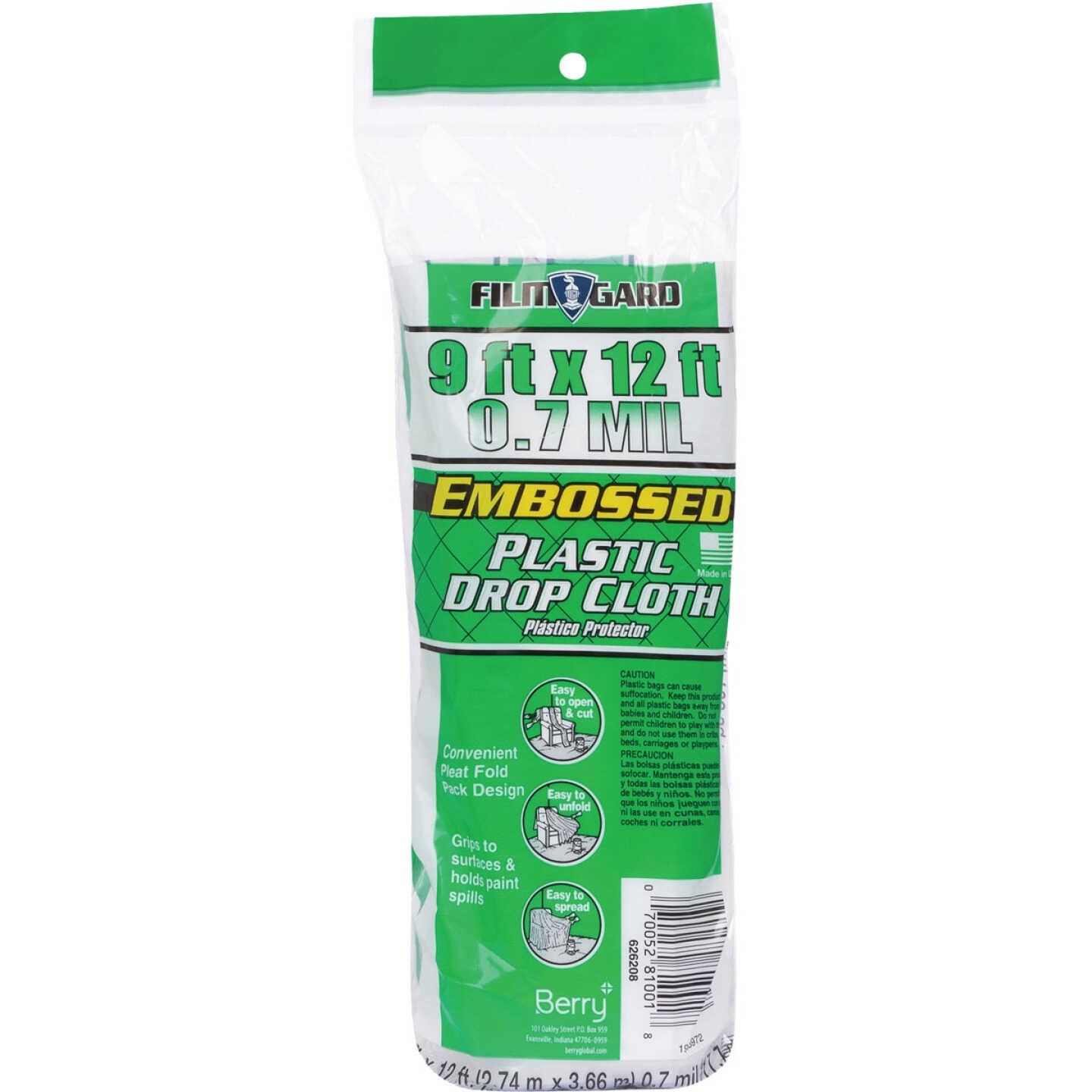 Film-Gard 9 In. x 12 Ft. Medium-Duty Textured Drop Cloth Image 1