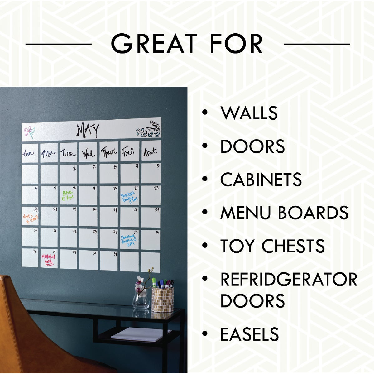 Rust-Oleum Quart White Satin Dry Erase Paint Image 2