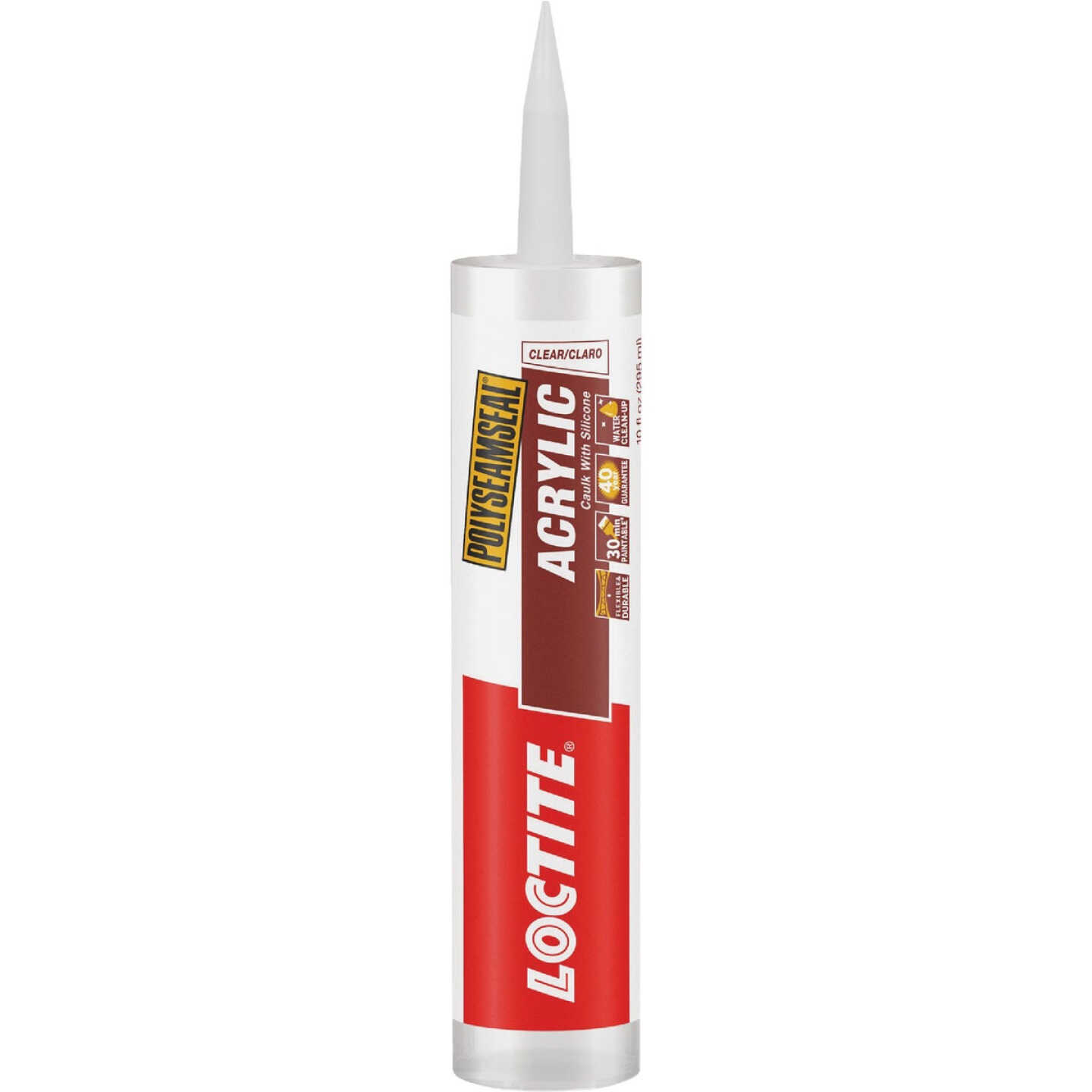 LOCTITE POLYSEAMSEAL 10 Oz. Clear Acrylic Caulk with Silicone Image 1