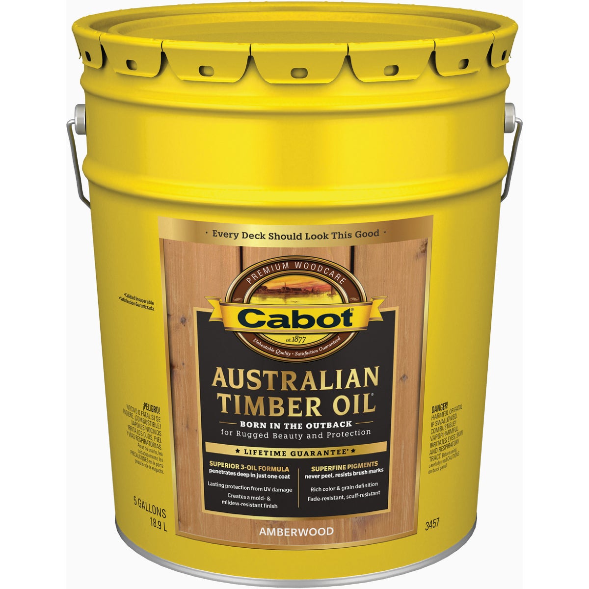 Cabot Australian Timber Oil, Amber Wood, 5 Gal. Image 7