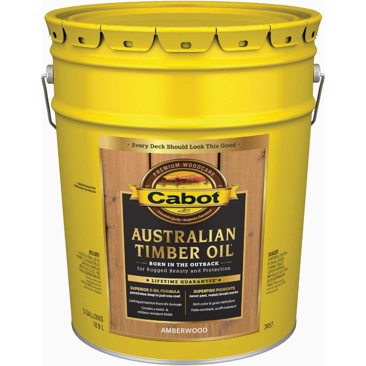 Cabot Australian Timber Oil, Amber Wood, 5 Gal. Image 7