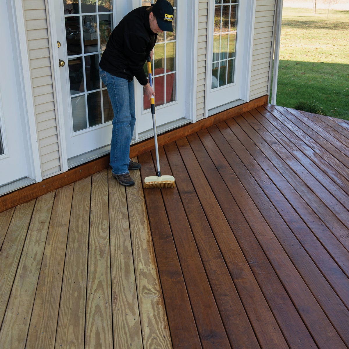 DEFY Extreme Semi-Transparent Exterior Wood Stain, Light Walnut, 1 Gal. Bottle Image 5