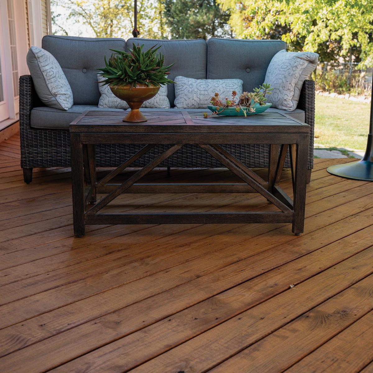 DEFY Extreme Semi-Transparent Exterior Wood Stain, Light Walnut, 1 Gal. Bottle Image 4