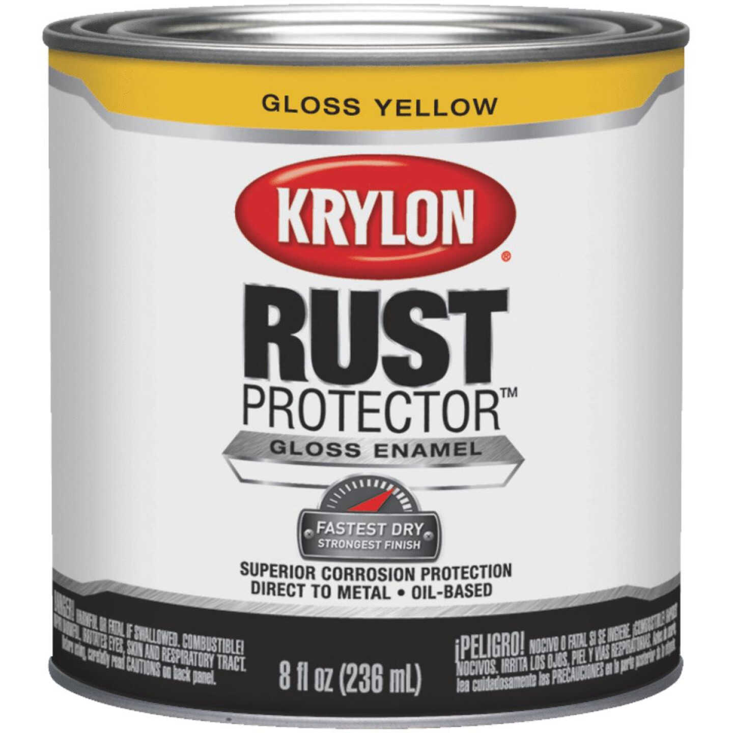Krylon Rust Protector Oil-Based Gloss Rust Control Enamel, Yellow, 1/2 Pt. Image 1