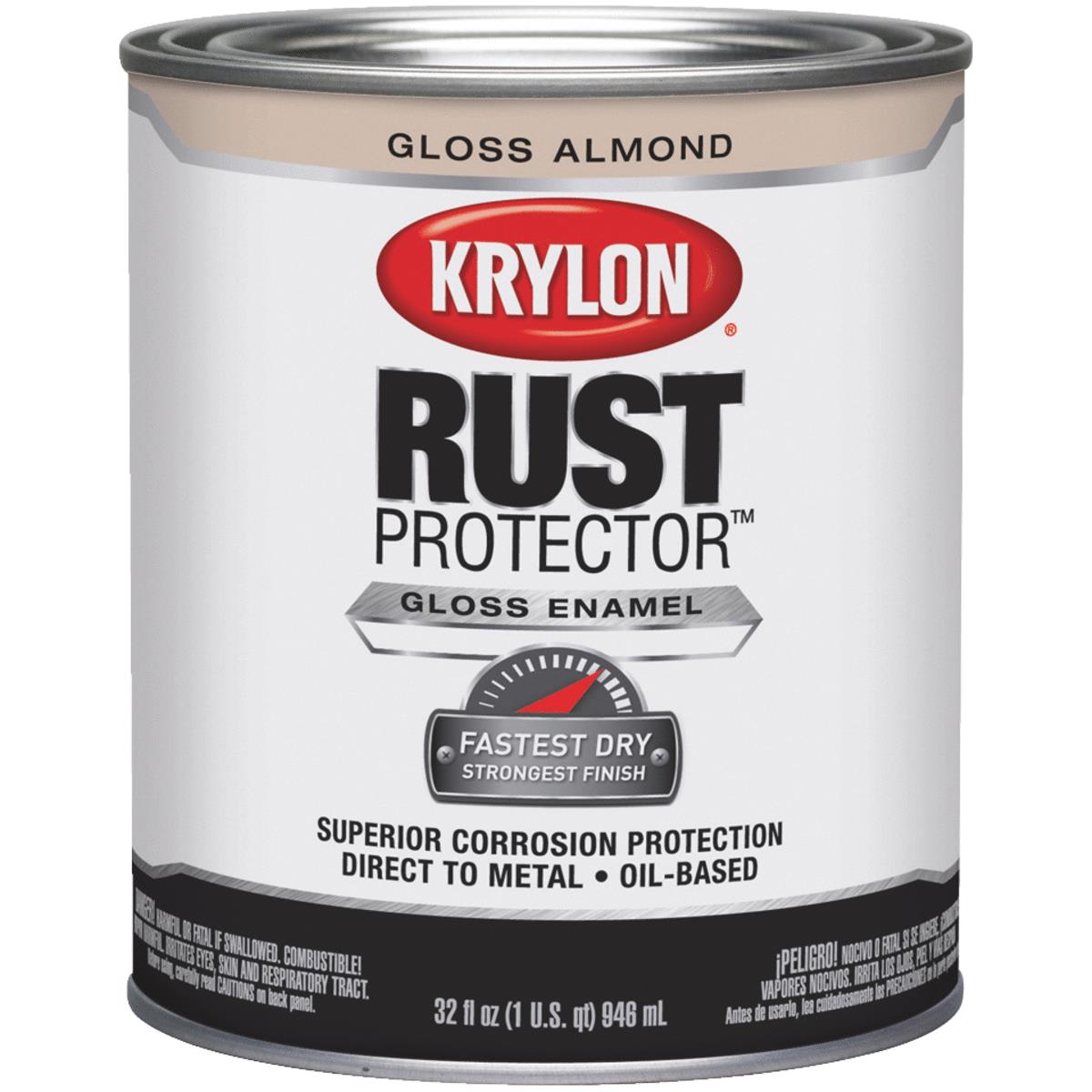 Krylon Rust Protector Oil-Based Gloss Rust Control Enamel, Almond, 1 Qt.