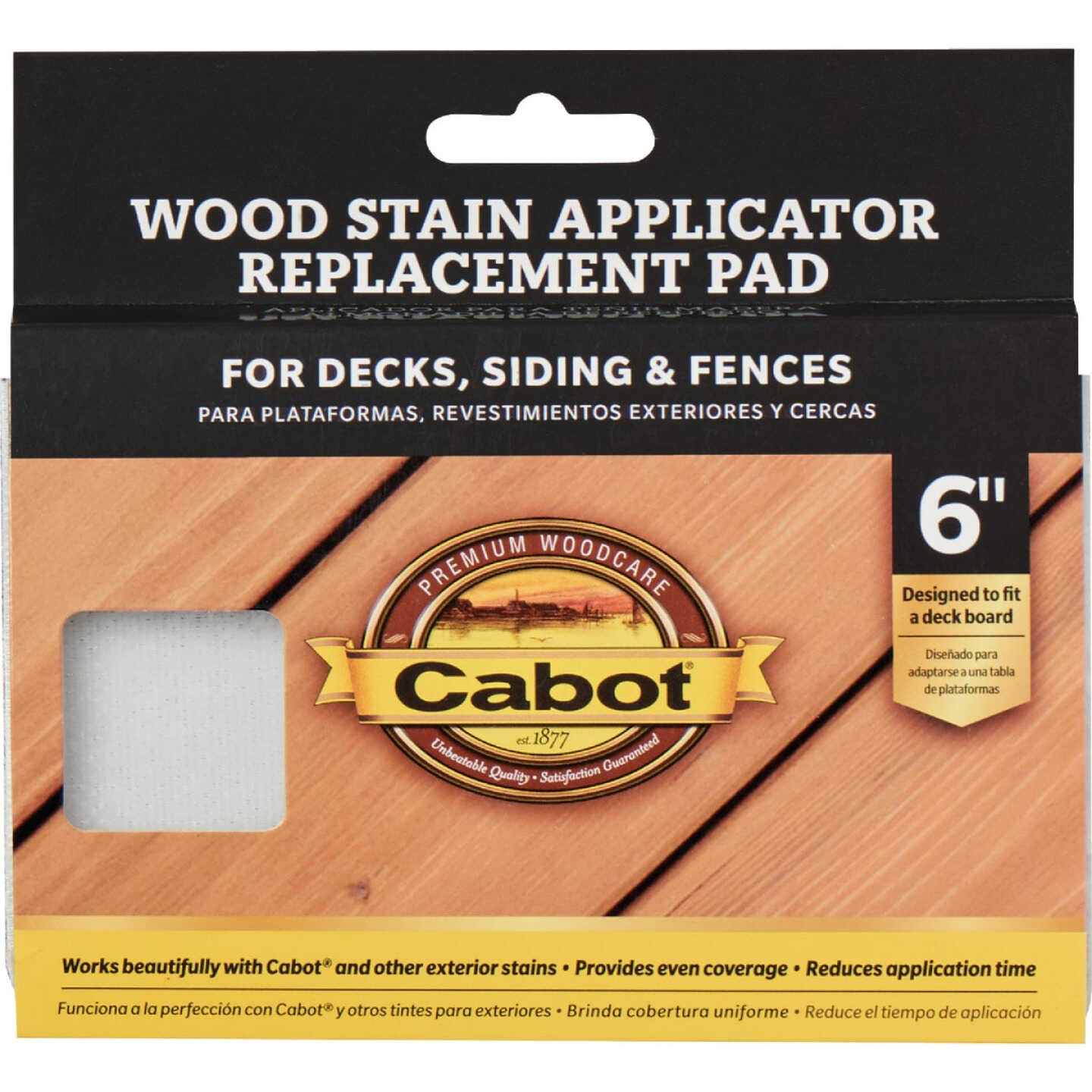 Cabot Wood Stain Pad Applicator Refill, 6 In. Image 1