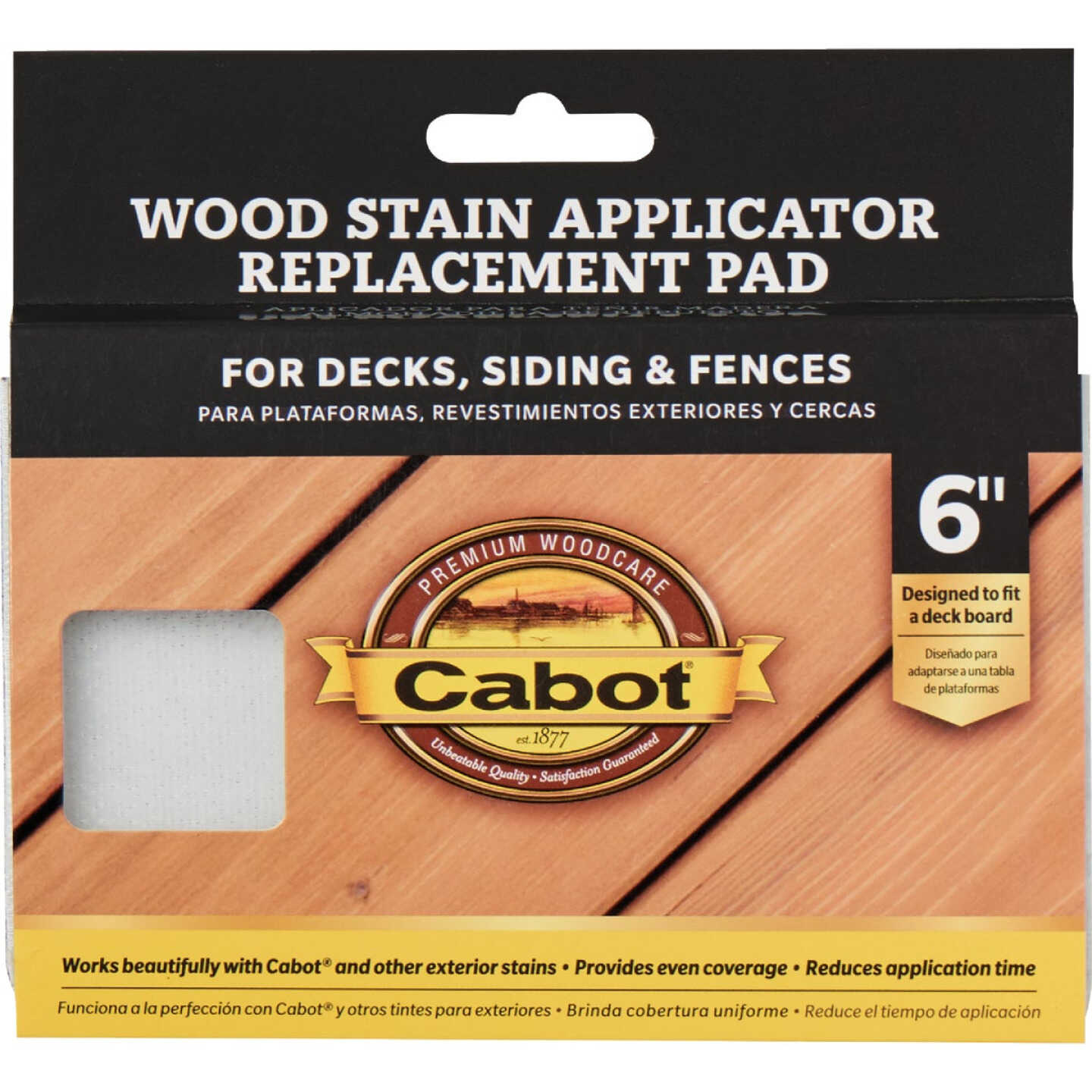 Cabot Wood Stain Pad Applicator Refill, 6 In. Image 1