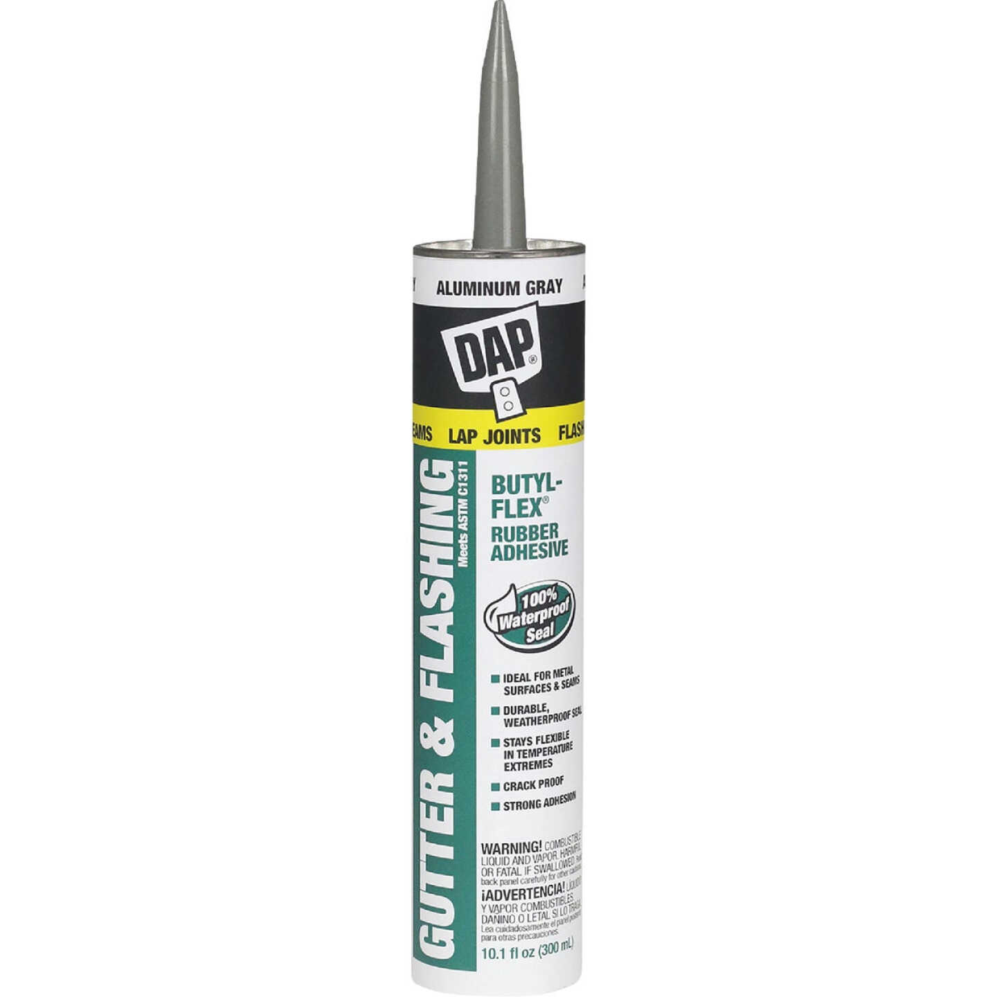 DAP BUTYL-FLEX 10.1 Oz. Gutter & Flashing Sealant, Aluminum Gray Image 1