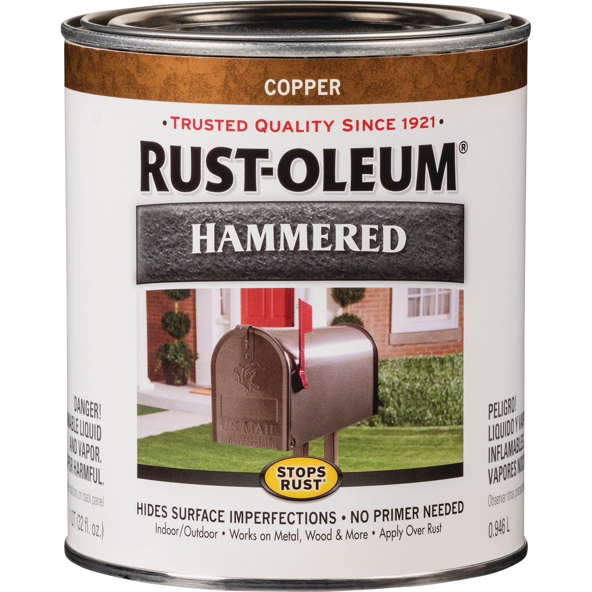 Rust-Oleum Stops Rust Hammered Paint, Copper, 1 Qt. Image 7