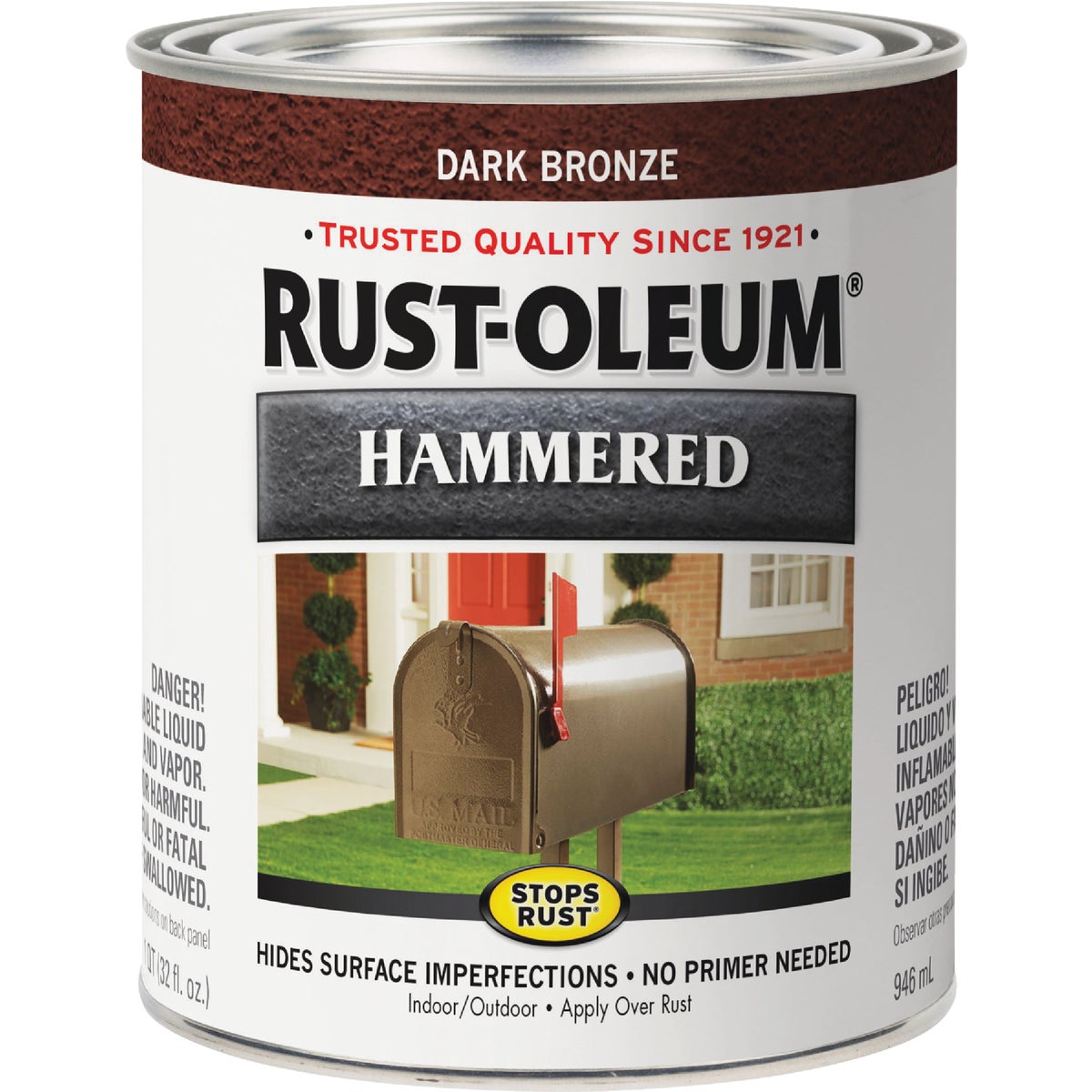 Rust-Oleum Stops Rust Hammered Paint, Dark Bronze, 1 Qt. Image 2
