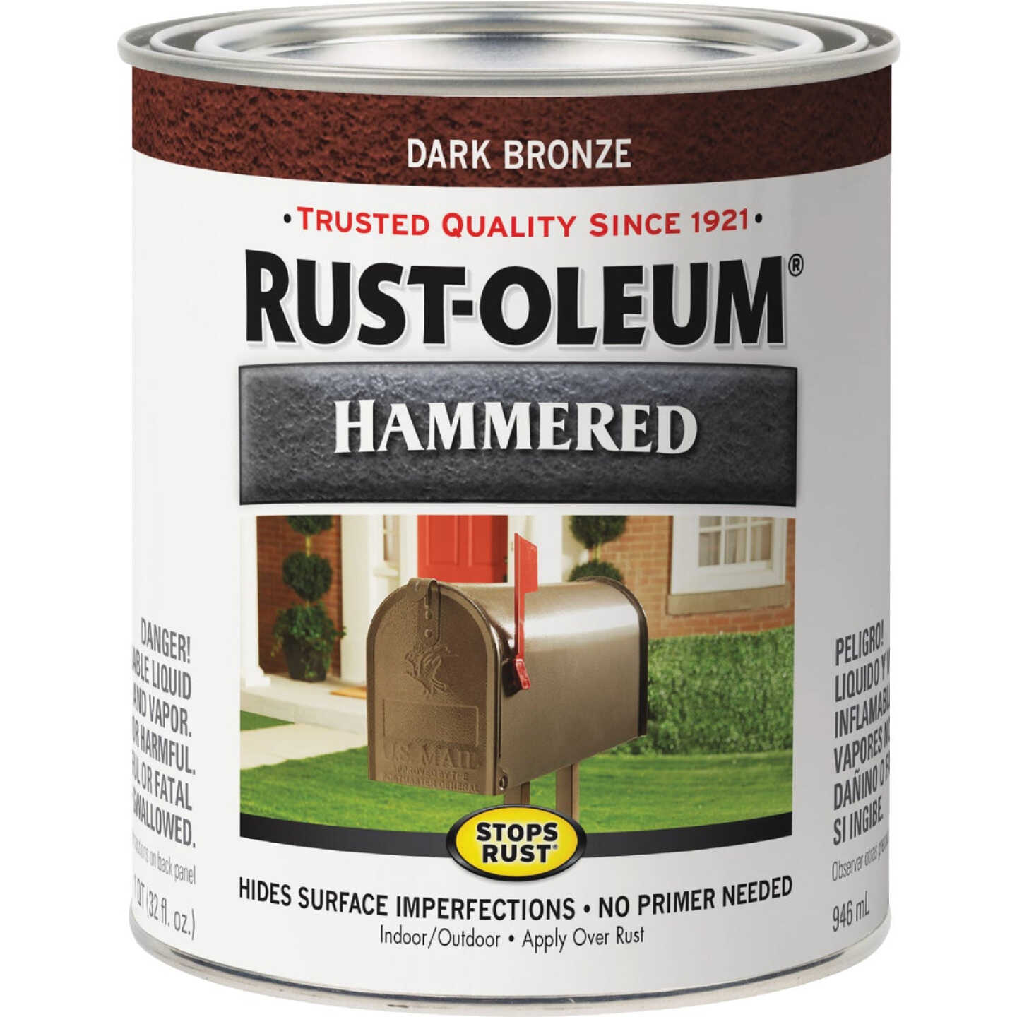 Rust-Oleum Stops Rust Hammered Paint, Dark Bronze, 1 Qt. Image 2