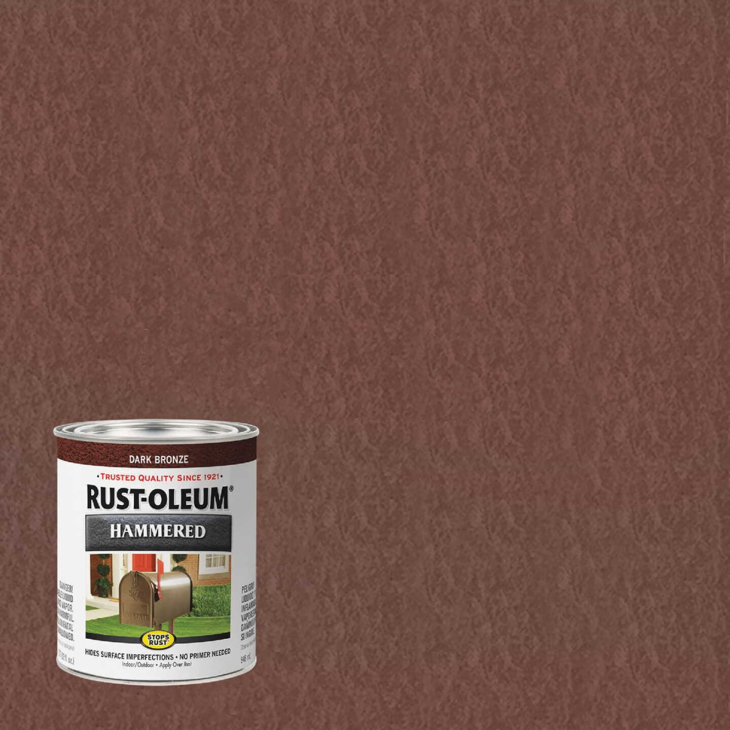 Rust-Oleum Stops Rust Hammered Paint, Dark Bronze, 1 Qt. Image 1