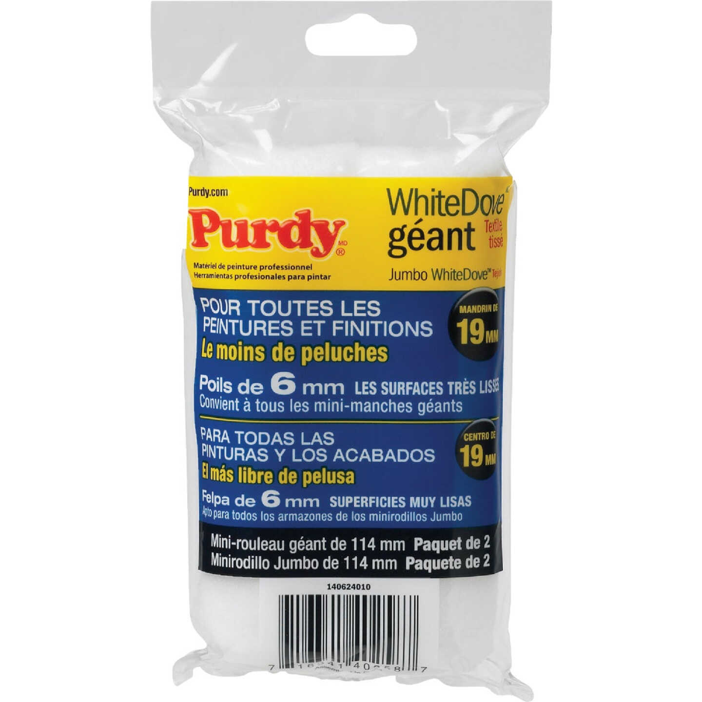 Purdy White Dove 4-1/2 In. x 1/4 In. Jumbo Mini Woven Fabric Roller Cover (2-Pack) Image 7