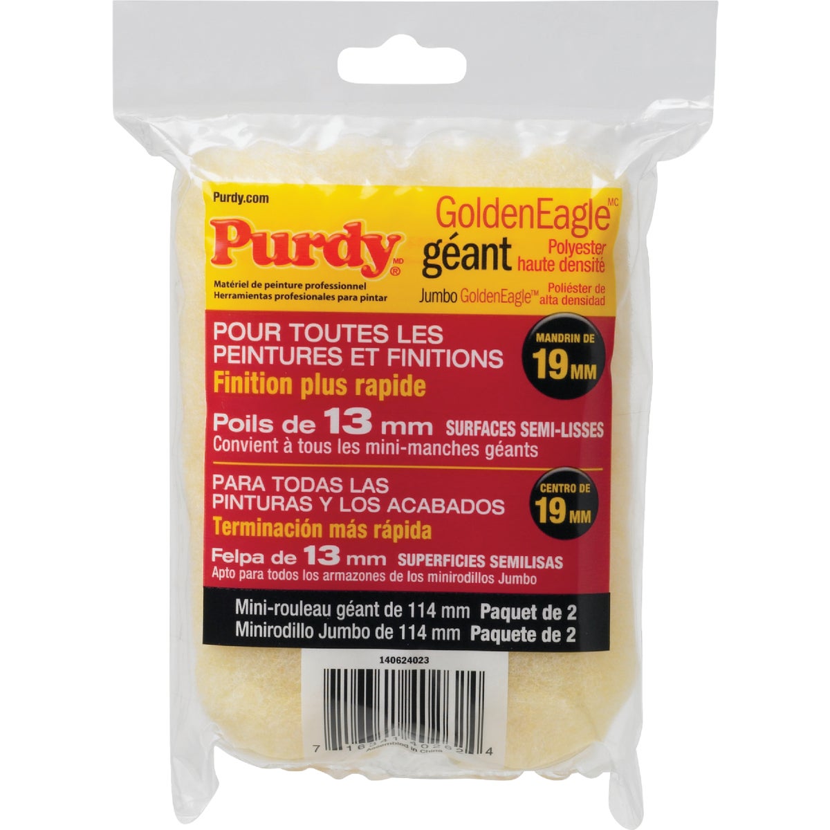 Purdy Jumbo Golden Eagle 4-1/2 In. x 1/2 In. Mini Knit Fabric Roller Cover (2-Pack) Image 6