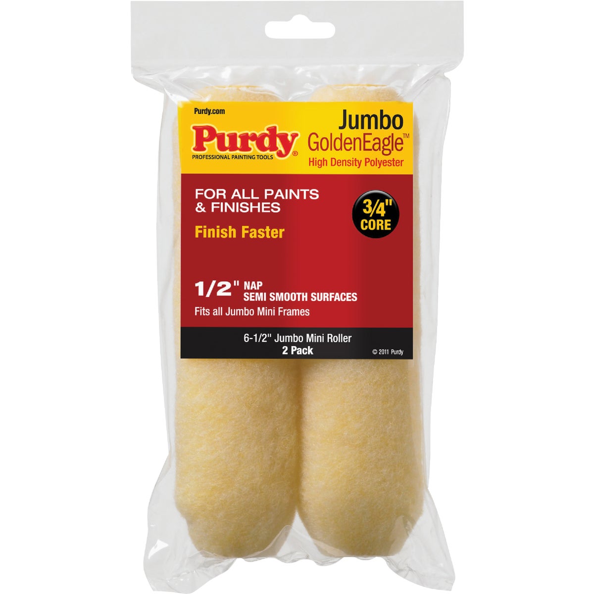 Purdy Jumbo Golden Eagle 6-1/2 In. x 1/2 In. Mini Knit Fabric Roller Cover (2-Pack) Image 1