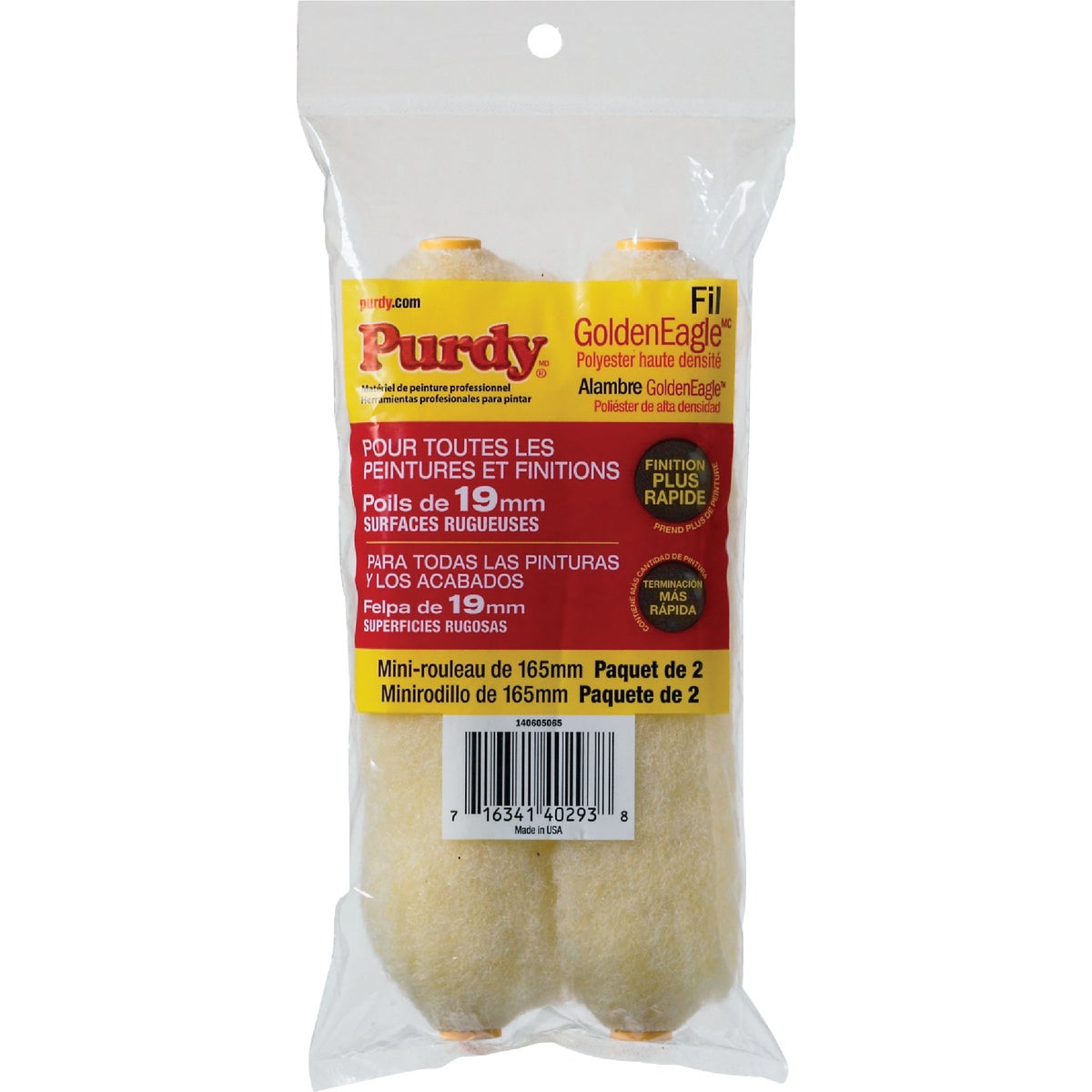 Purdy Jumbo Golden Eagle 6-1/2 In. x 3/4 In. Mini Knit Fabric Roller Cover (2-Pack) Image 7