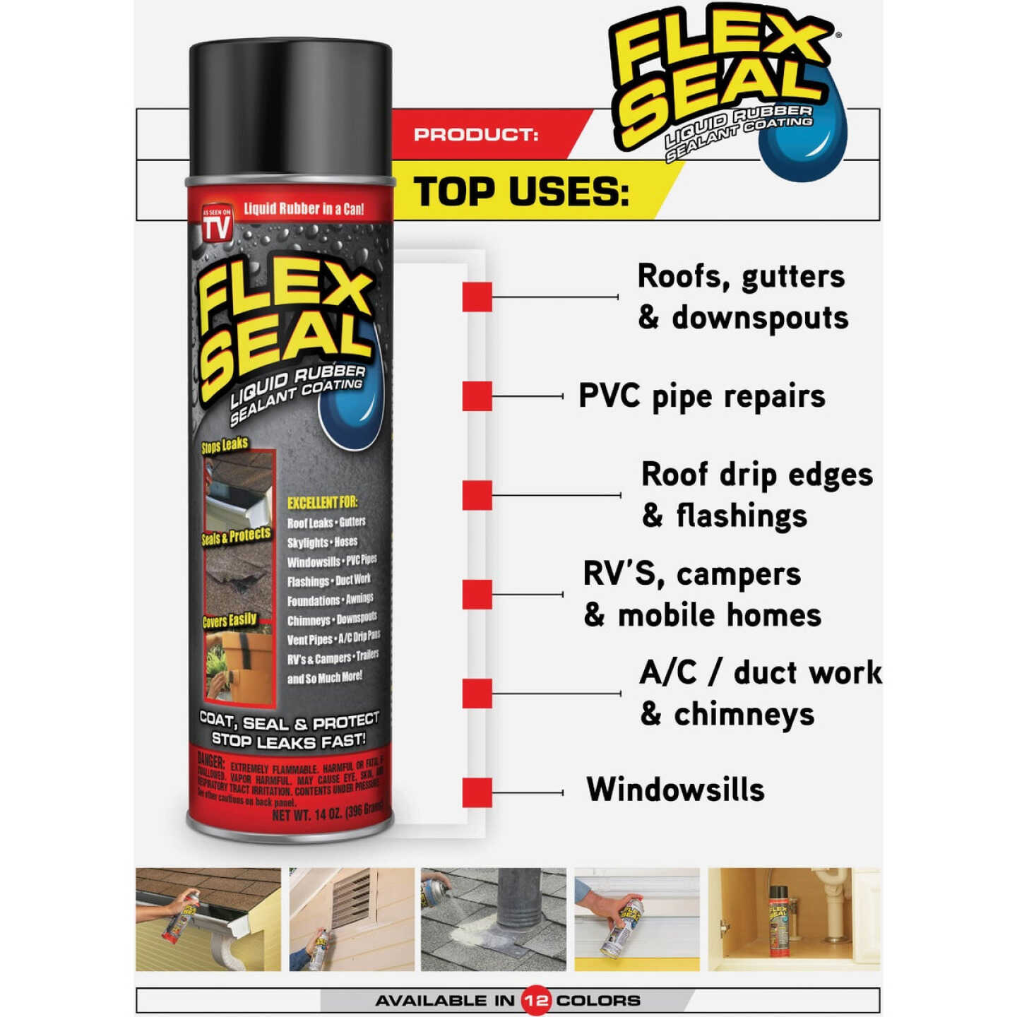 FLEX SEAL 14 Oz. Spray Rubber Sealant, Bright White Image 6