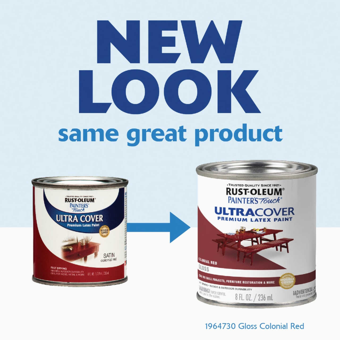 Rust-Oleum Painter's Touch 2X Ultra Cover Premium Latex Paint, Gloss Colonial Red, 1/2 Pt. Image 2