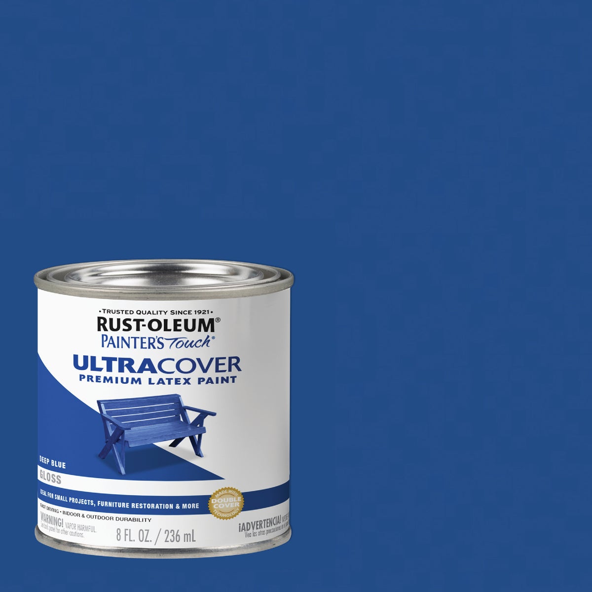 Rust-Oleum Painter's Touch 2X Ultra Cover Premium Latex Paint, Gloss Deep Blue, 1/2 Pt.