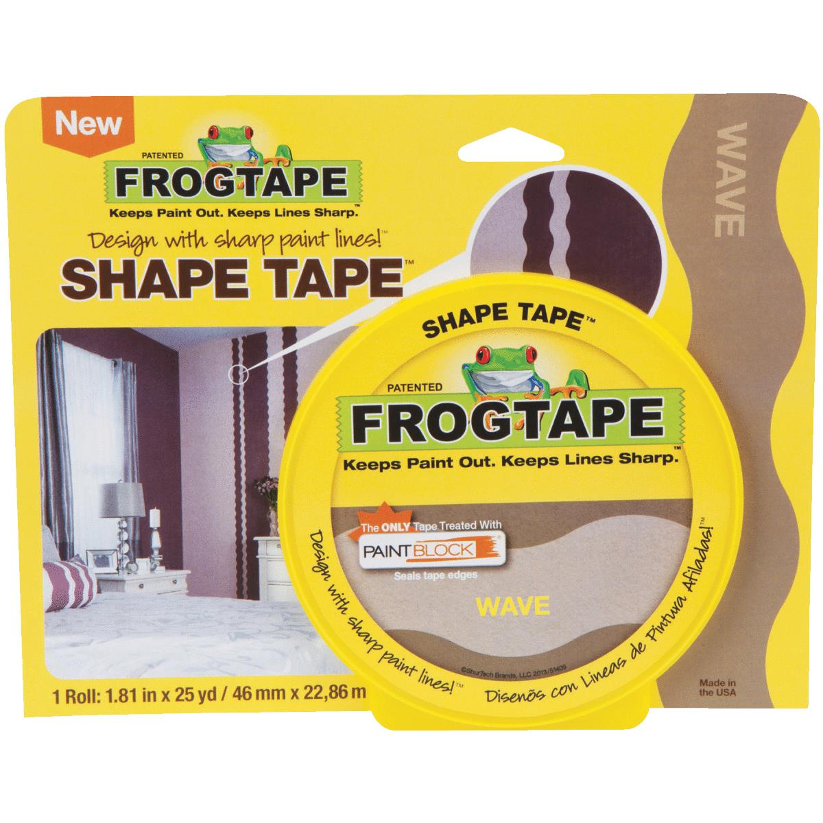 FrogTape Shape Tape 1.81 In. x 25 Yd. Masking Tape, Wave Shape