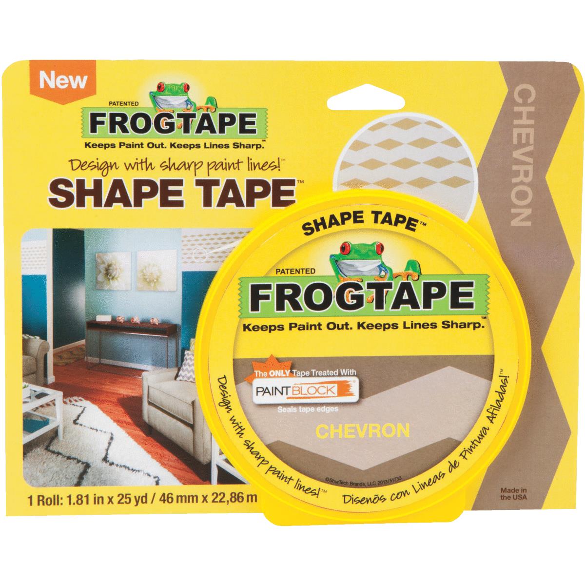 FrogTape Shape Tape 1.81 In. x 25 Yd. Masking Tape, Chevron Shape