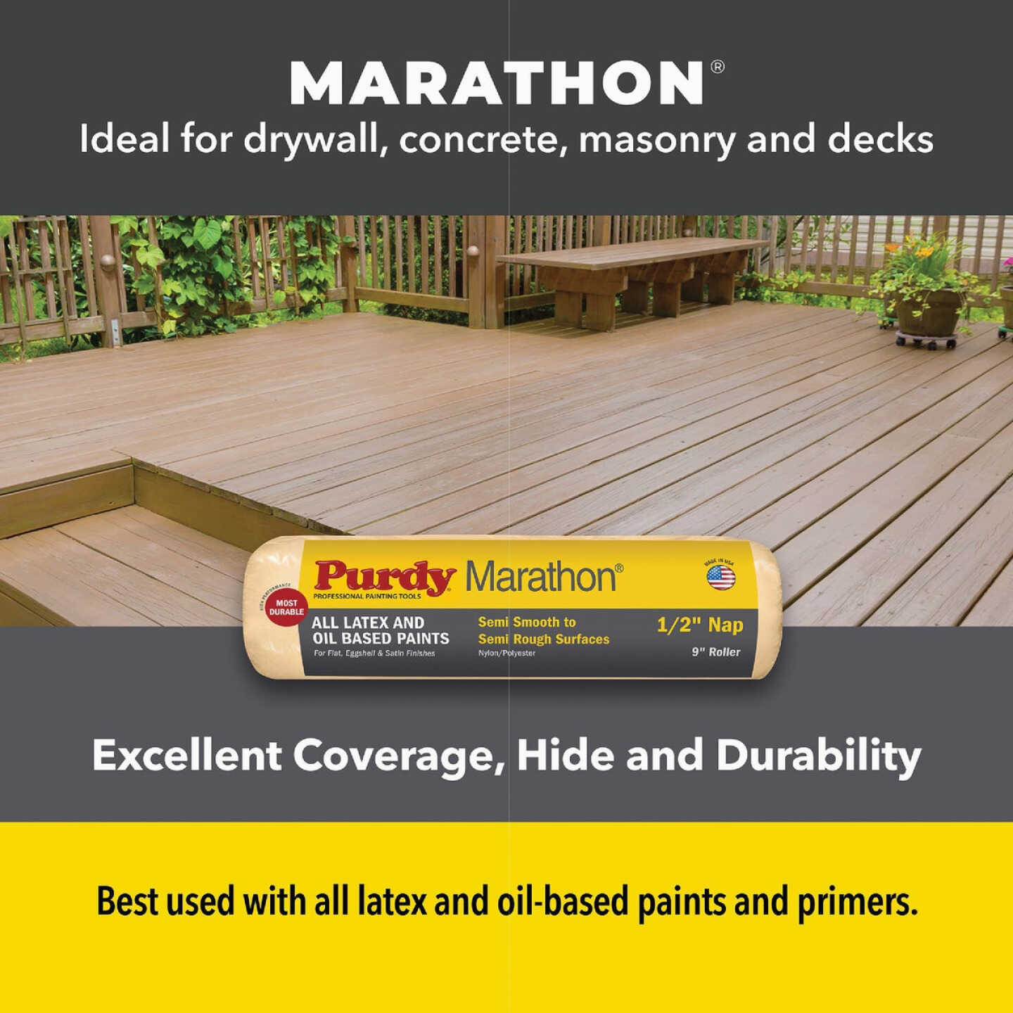 Purdy Marathon 9 In. x 3/4 In. Knit Fabric Roller Cover Image 2