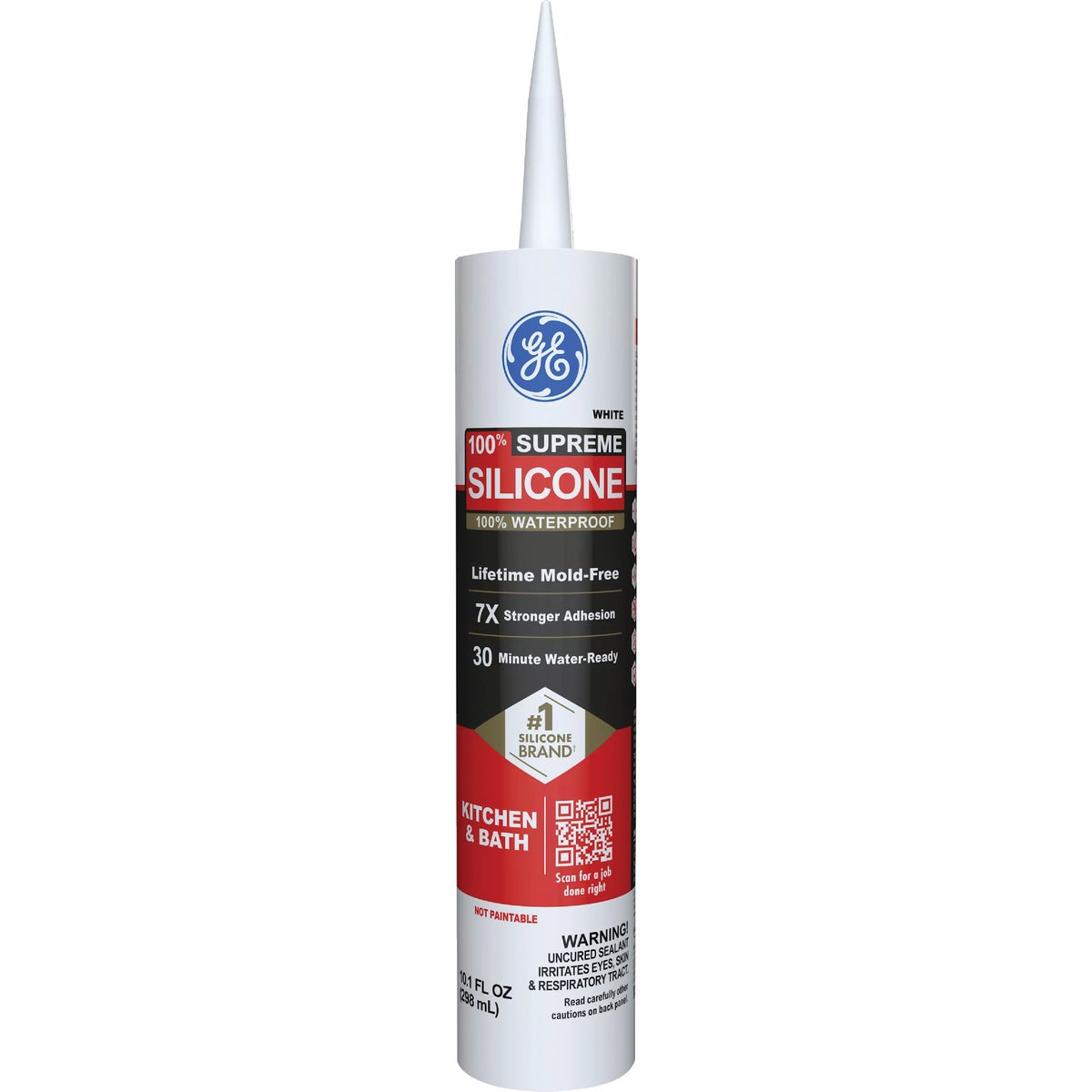 GE Supreme Silicone 10.1 Oz. White Kitchen & Bath Sealant