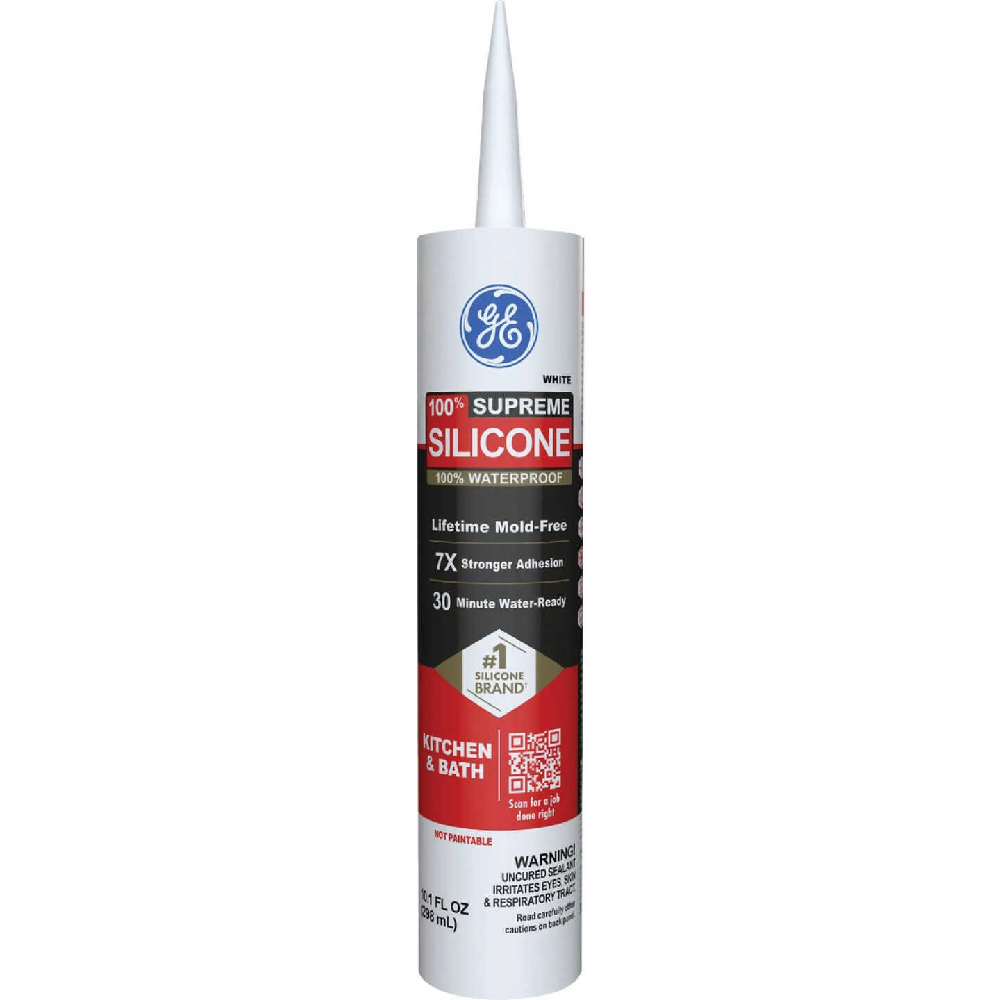 GE Supreme Silicone 10.1 Oz. White Kitchen & Bath Sealant Image 1