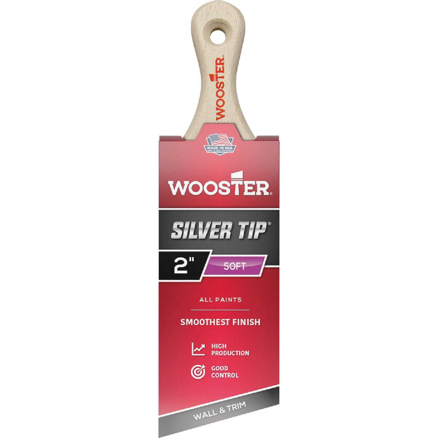 Wooster SILVER TIP 2 In. Short Handle Paint Brush Image 1