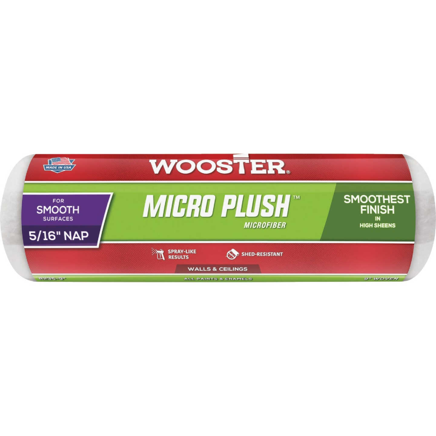 Wooster Micro Plush 9 In. x 5/16 In. Microfiber Roller Cover Image 1
