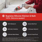 GE Supreme Silicone Kitchen & Bath Sealant, Almond, 10.1 Oz. Cartridge Image 3