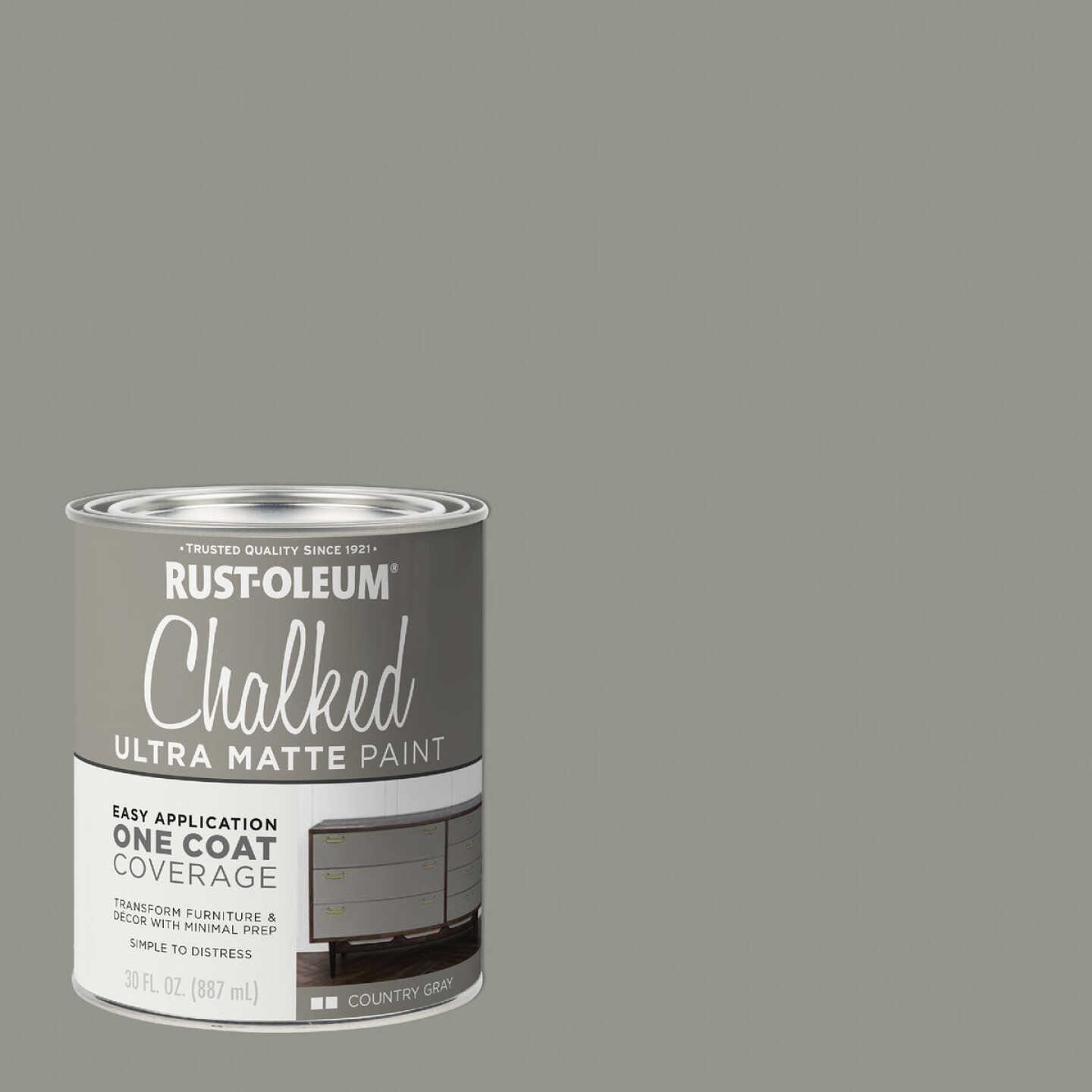 Rust-Oleum Chalked Country Gray Ultra Matte 30 Oz. Chalk Paint Image 1