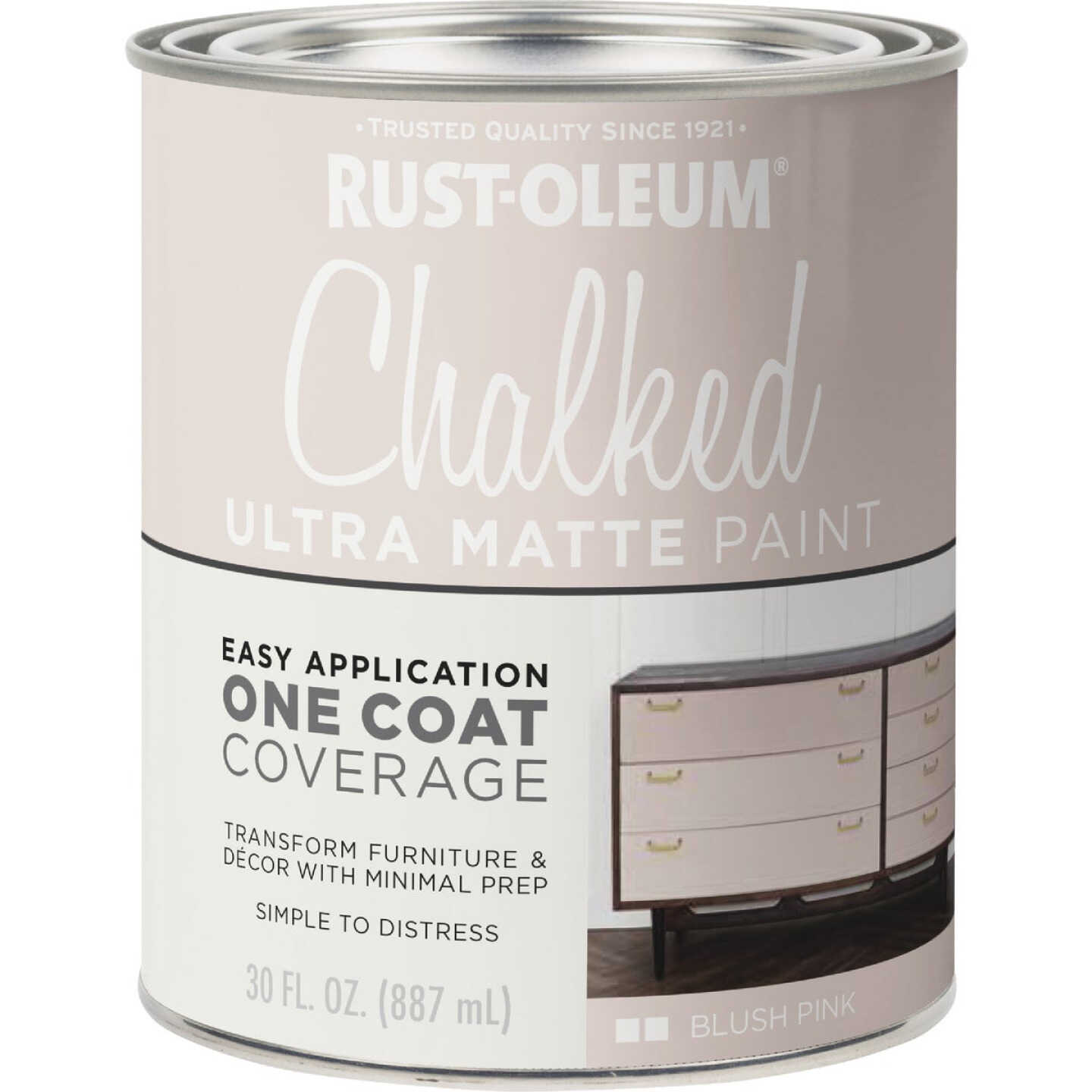 Rust-Oleum Chalked Blush Pink Ultra Matte 30 Oz. Chalk Paint Image 6