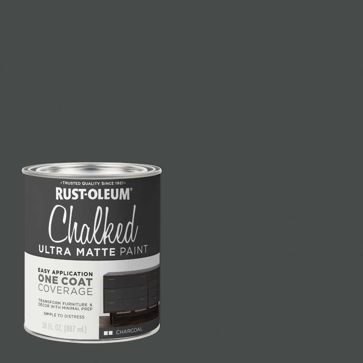 Rust-Oleum Chalked Charcoal Ultra Matte 30 Oz. Chalk Paint Image 1