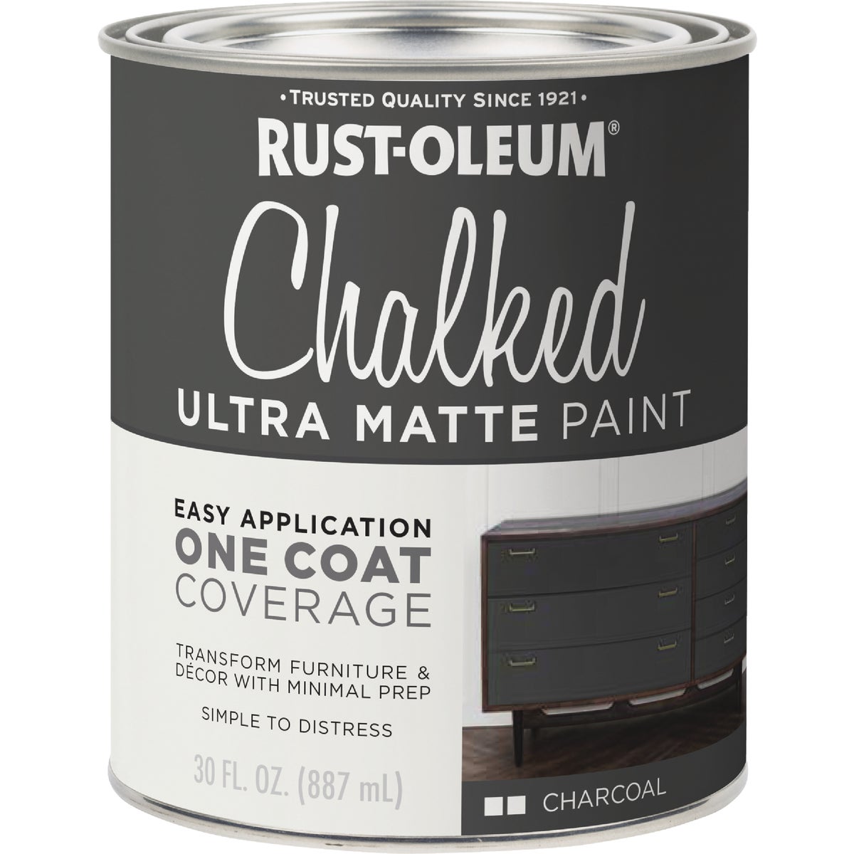Rust-Oleum Chalked Charcoal Ultra Matte 30 Oz. Chalk Paint Image 6