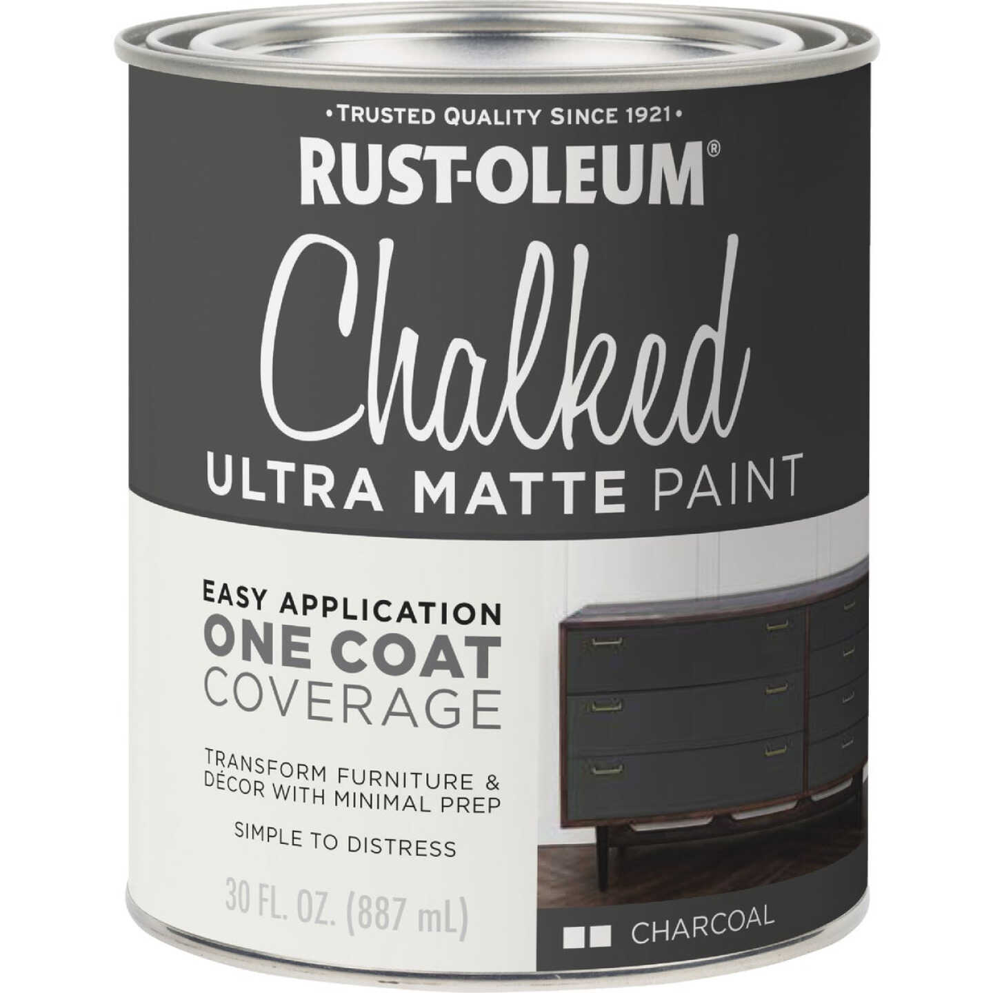 Rust-Oleum Chalked Charcoal Ultra Matte 30 Oz. Chalk Paint Image 6