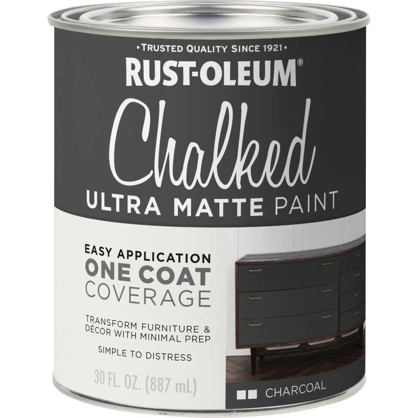Rust-Oleum Chalked Charcoal Ultra Matte 30 Oz. Chalk Paint Image 6