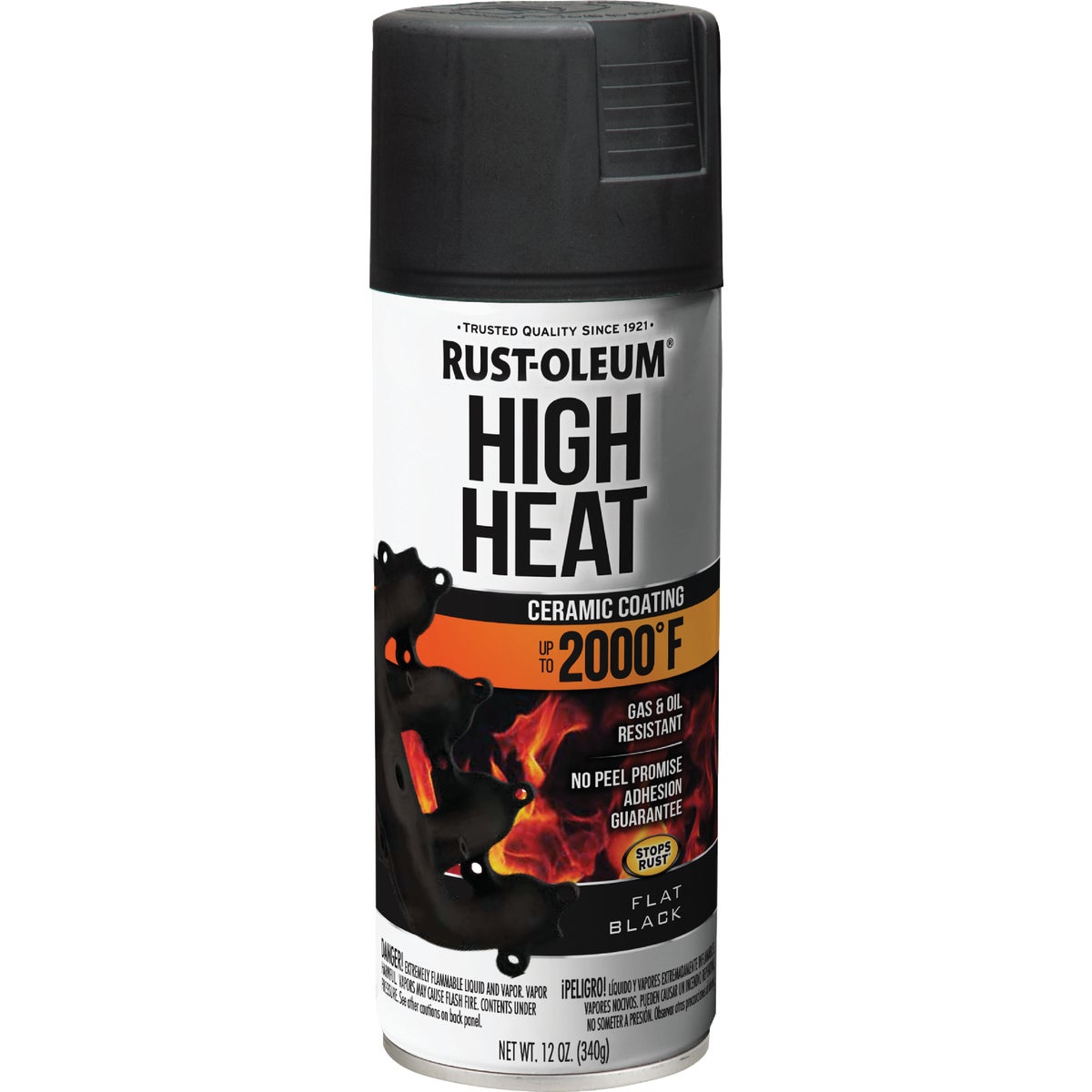 Rust-Oleum Stops Rust Flat Black 12 Oz. High Heat Spray Paint Image 3