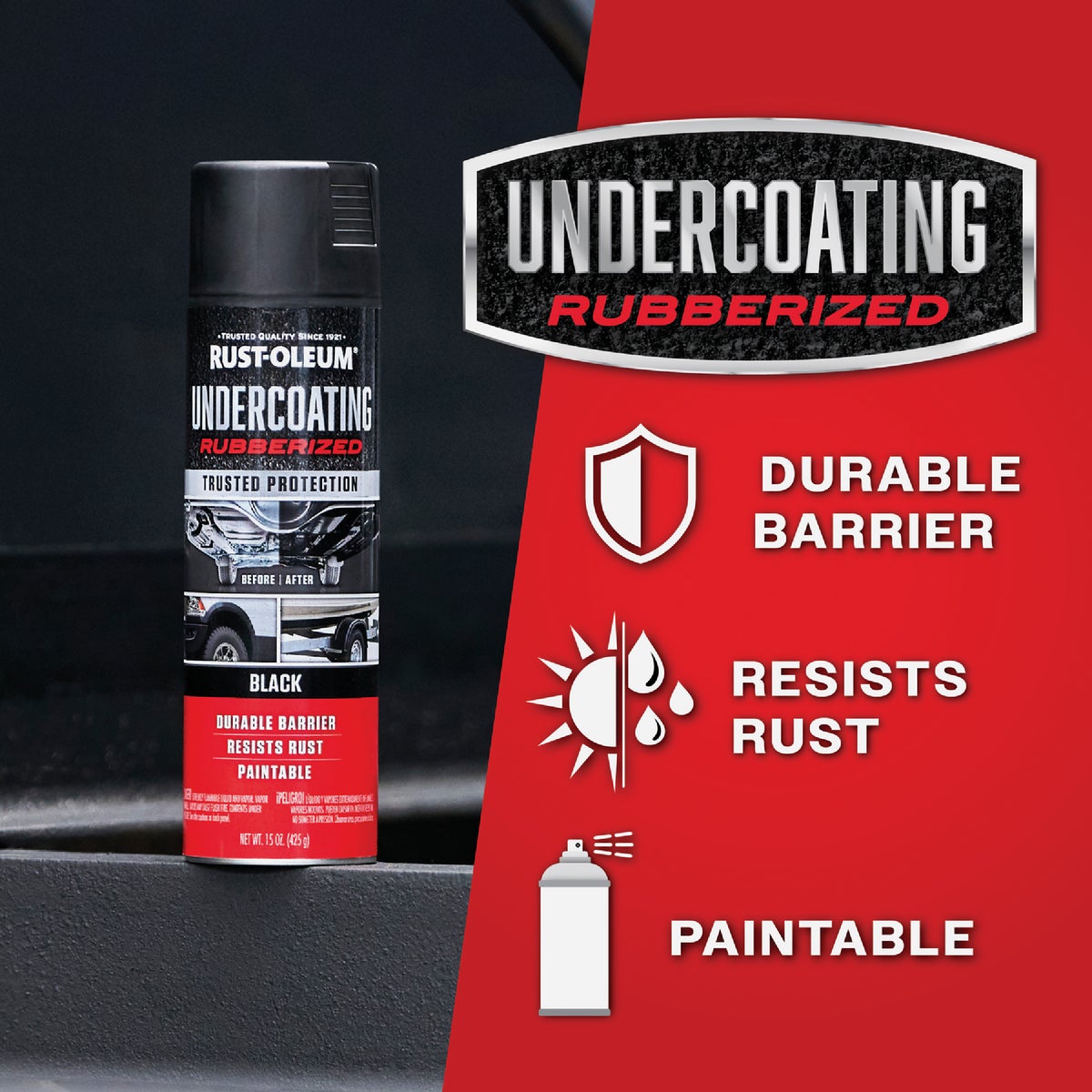 Rust-Oleum Stops Rust Black 15 Oz. Undercoating Image 7