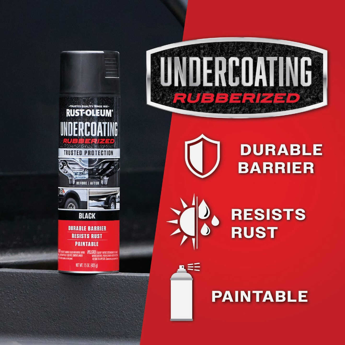 Rust-Oleum Stops Rust Black 15 Oz. Undercoating Image 7