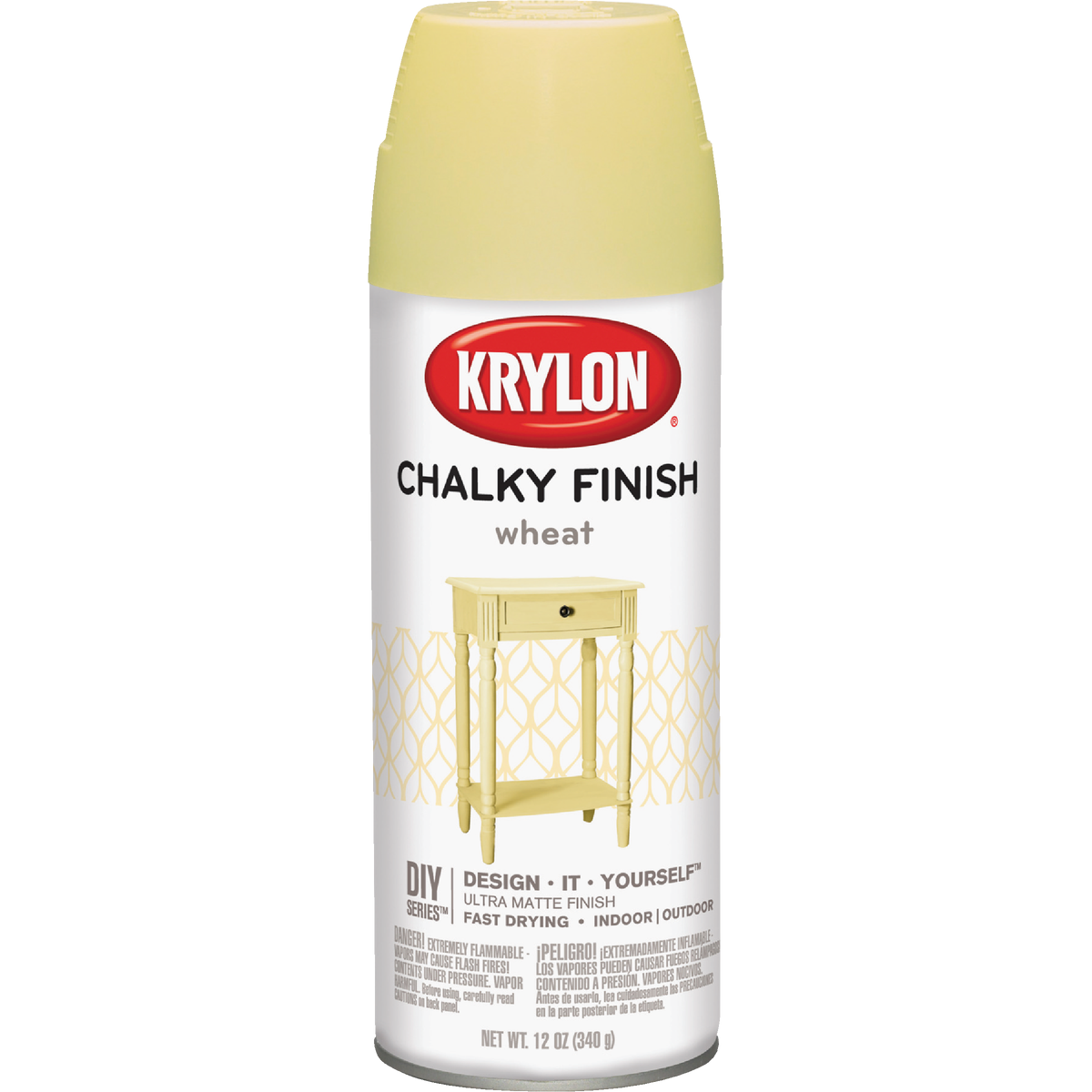 Krylon CHALKY FINISH 12 Oz. Ultra Matte Chalk Spray Paint, Wheat