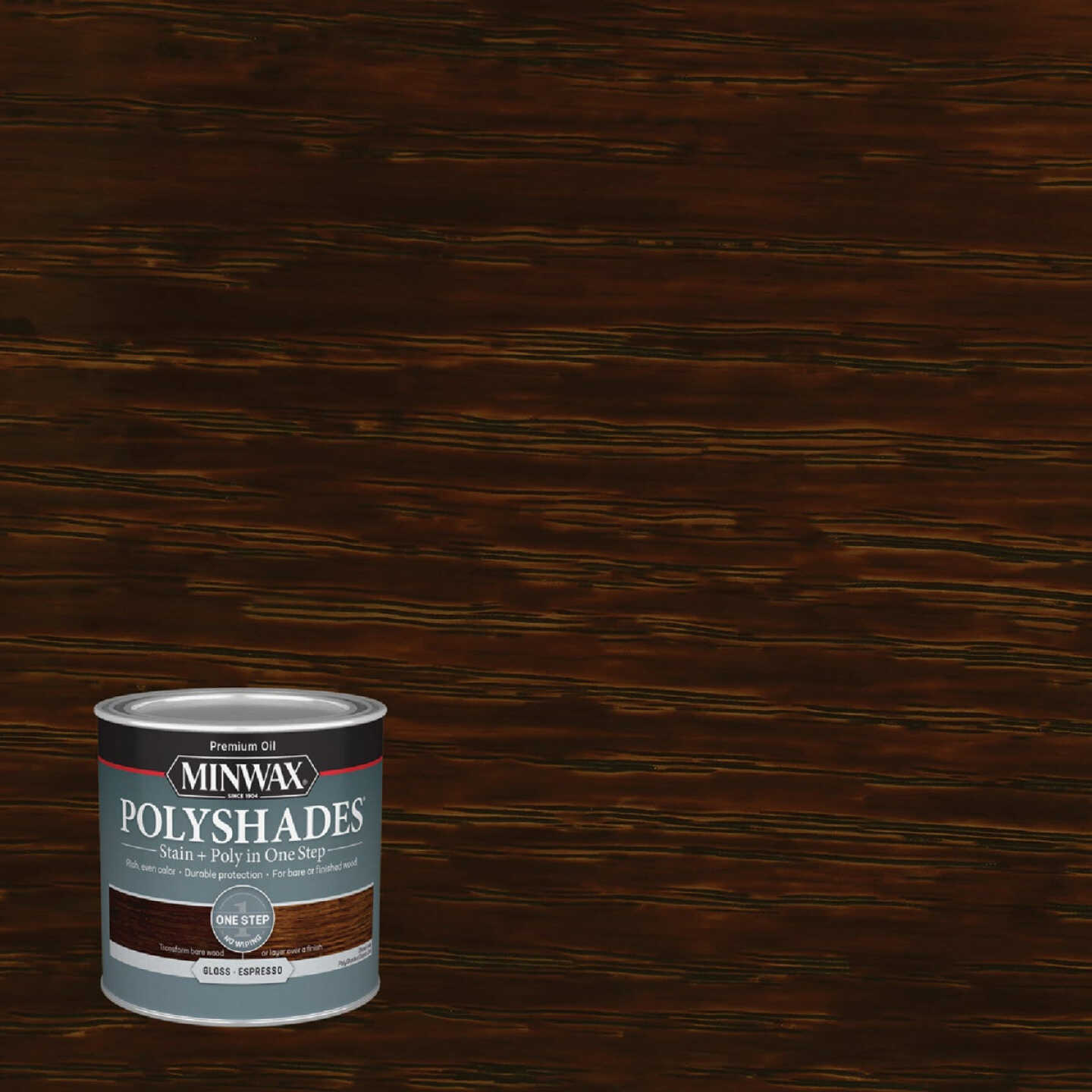 Minwax Polyshades 1/2 Pt. Gloss Stain & Finish Polyurethane In 1-Step, Espresso Image 1