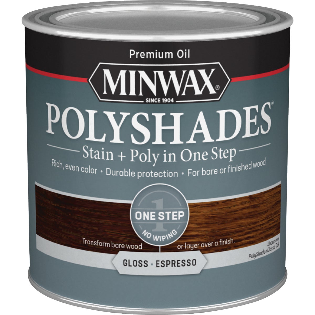 Minwax Polyshades 1/2 Pt. Gloss Stain & Finish Polyurethane In 1-Step, Espresso Image 7