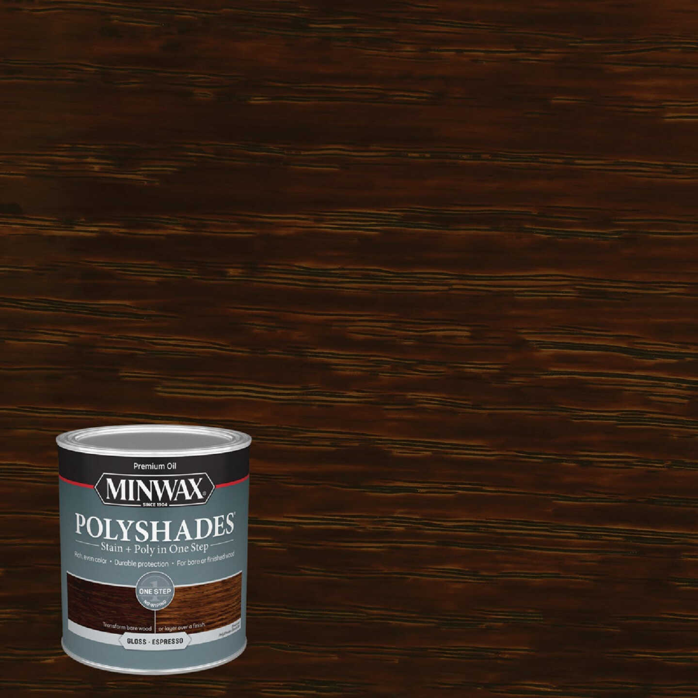 Minwax Polyshades 1 Qt. Gloss Stain & Finish Polyurethane In 1-Step, Espresso Image 1